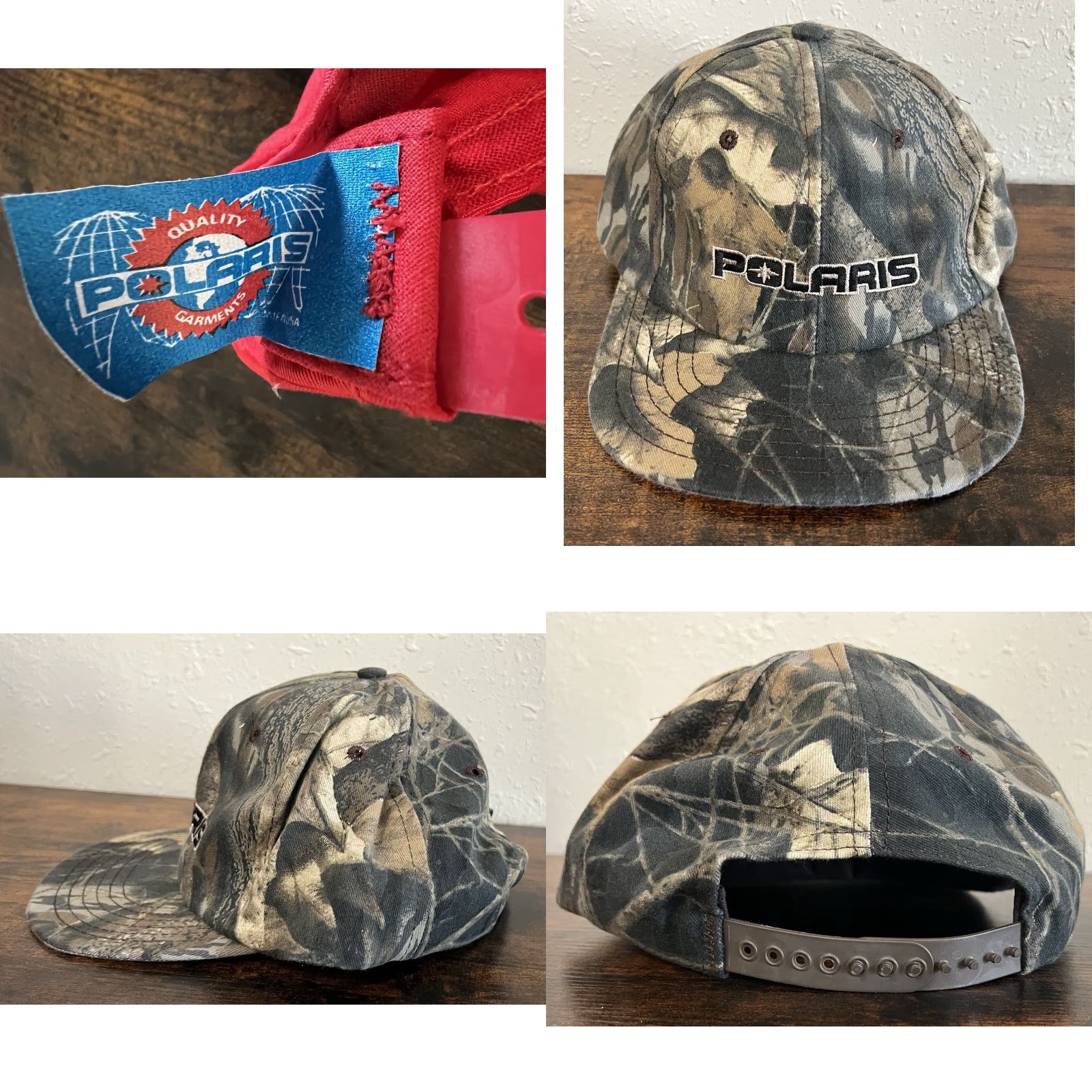Vintage VINTAGE Polaris Racing Hat Snap Back Checker Snowmobile Hunting Camo Men One Size Black USA 90s Retro Adjustable Wool Acrylic Snapback Size ONE SIZE - 8 Thumbnail