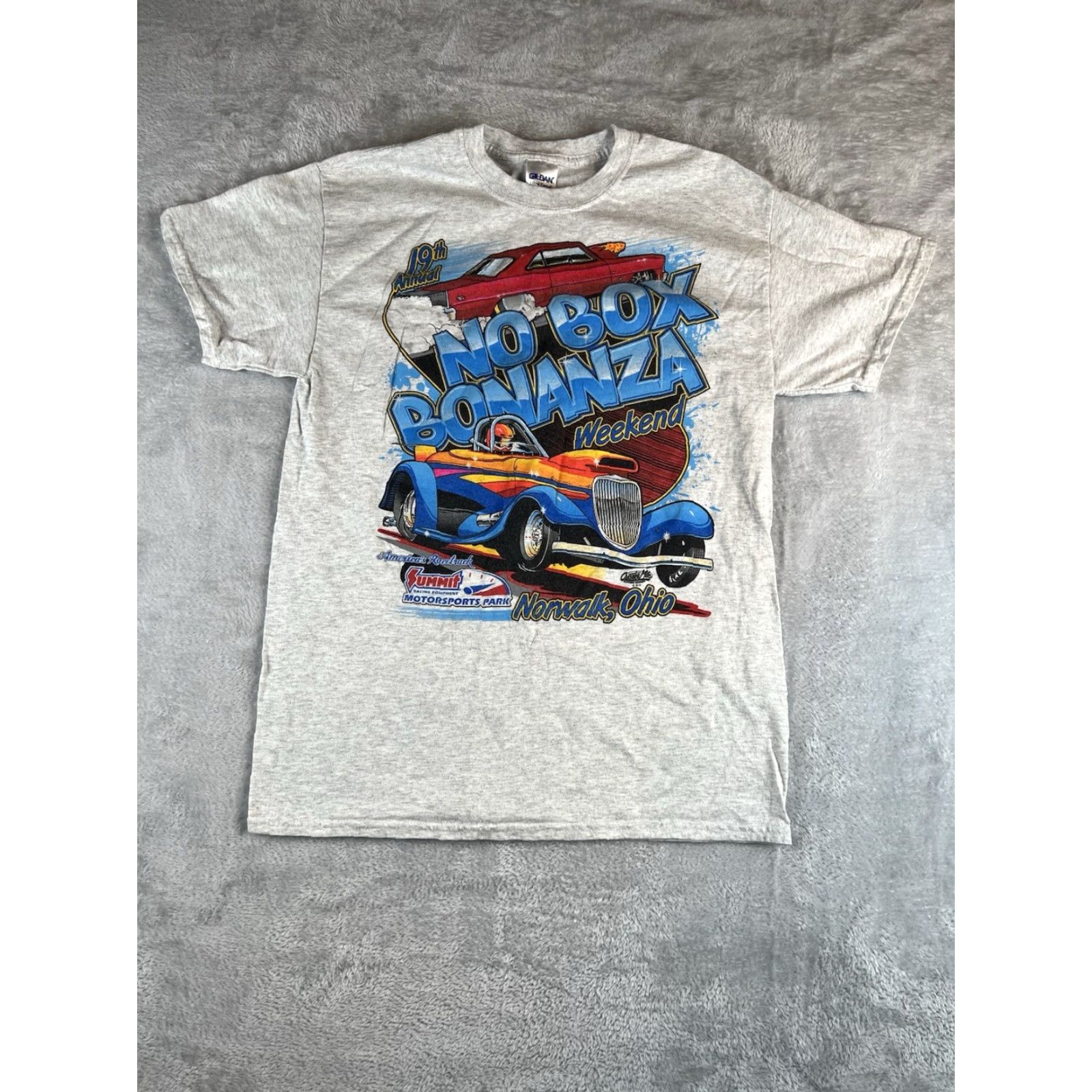 Vintage Race Car Graphic T Shirt Mens M Motorsports Size US M / EU 48-50 / 2 - 2 Thumbnail