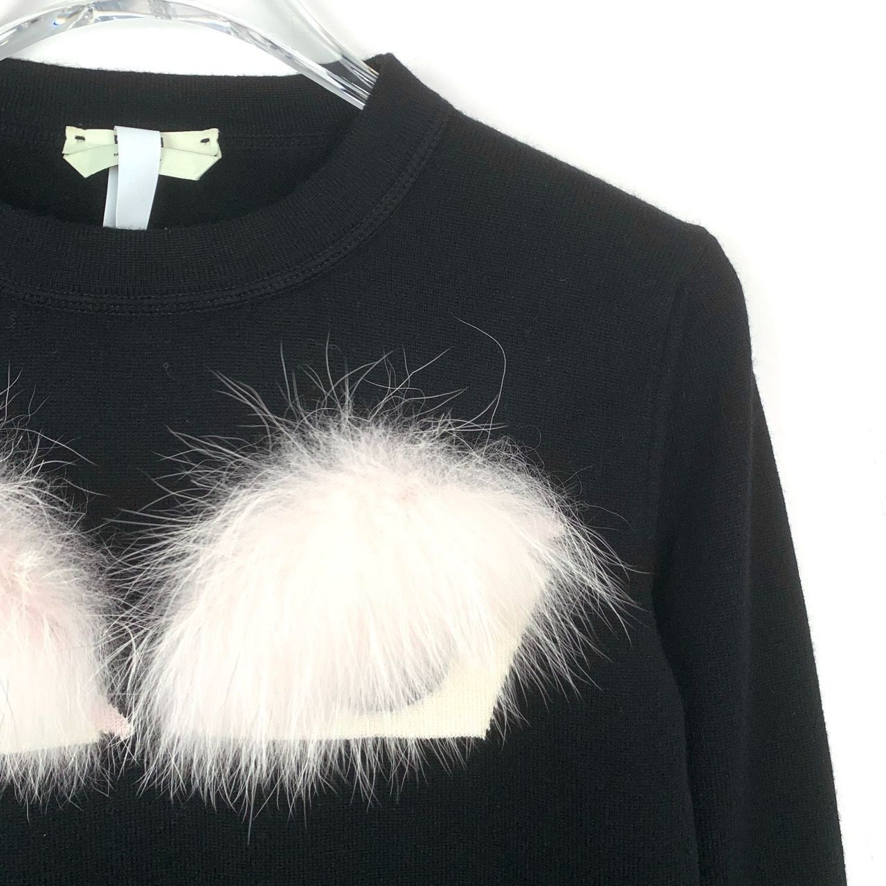 Fendi Fendi Black Wool Monster Eyes Round-Neck Knit Sweater (Size Size XS / US 0-2 / IT 36-38 - 5 Thumbnail