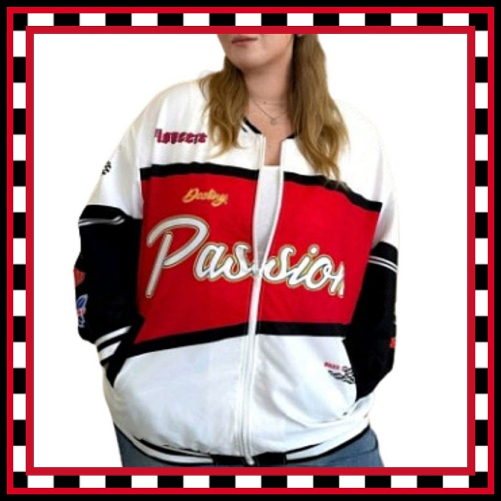 Shein PASSION ☆ NASCAR STYLE ☆ LIGHT ☆ RACING JACKET ☆ 5x ☆ NWT Size 4XL / US 24-26 - 1 Thumbnail