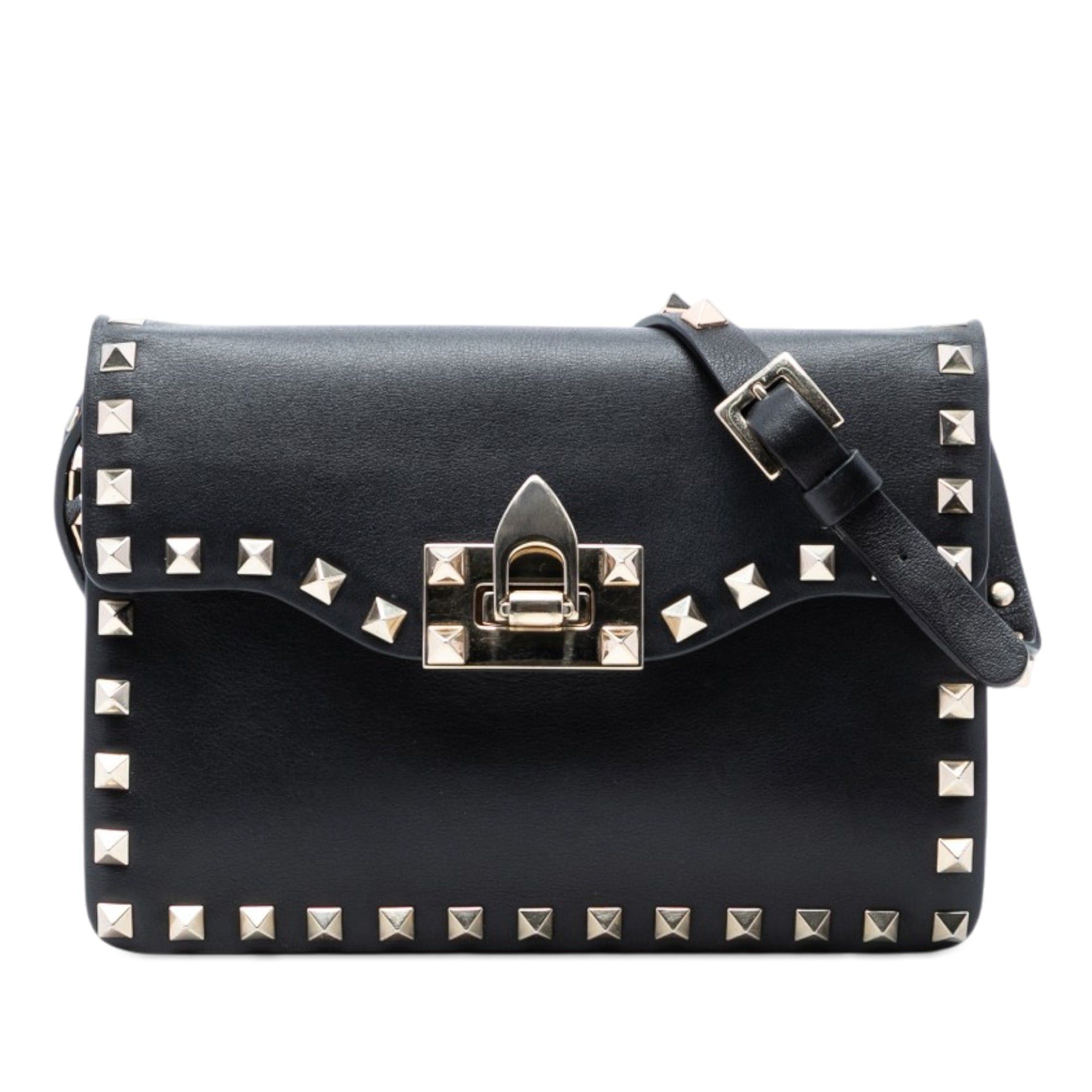 Valentino Small Leather Rockstud Flap Crossbody Size ONE SIZE - 1 Thumbnail