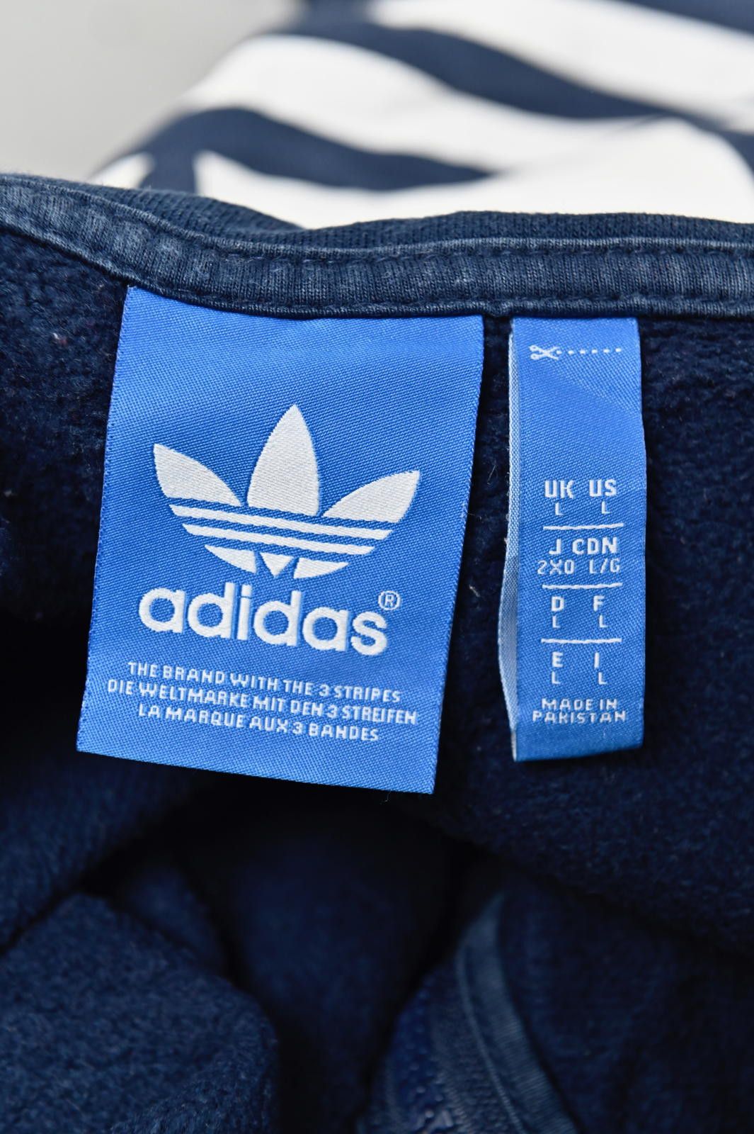 Adidas Adidas Classic Blue Zip-Up Jacket Mens Size L Size US L / EU 52-54 / 3 - 4 Thumbnail
