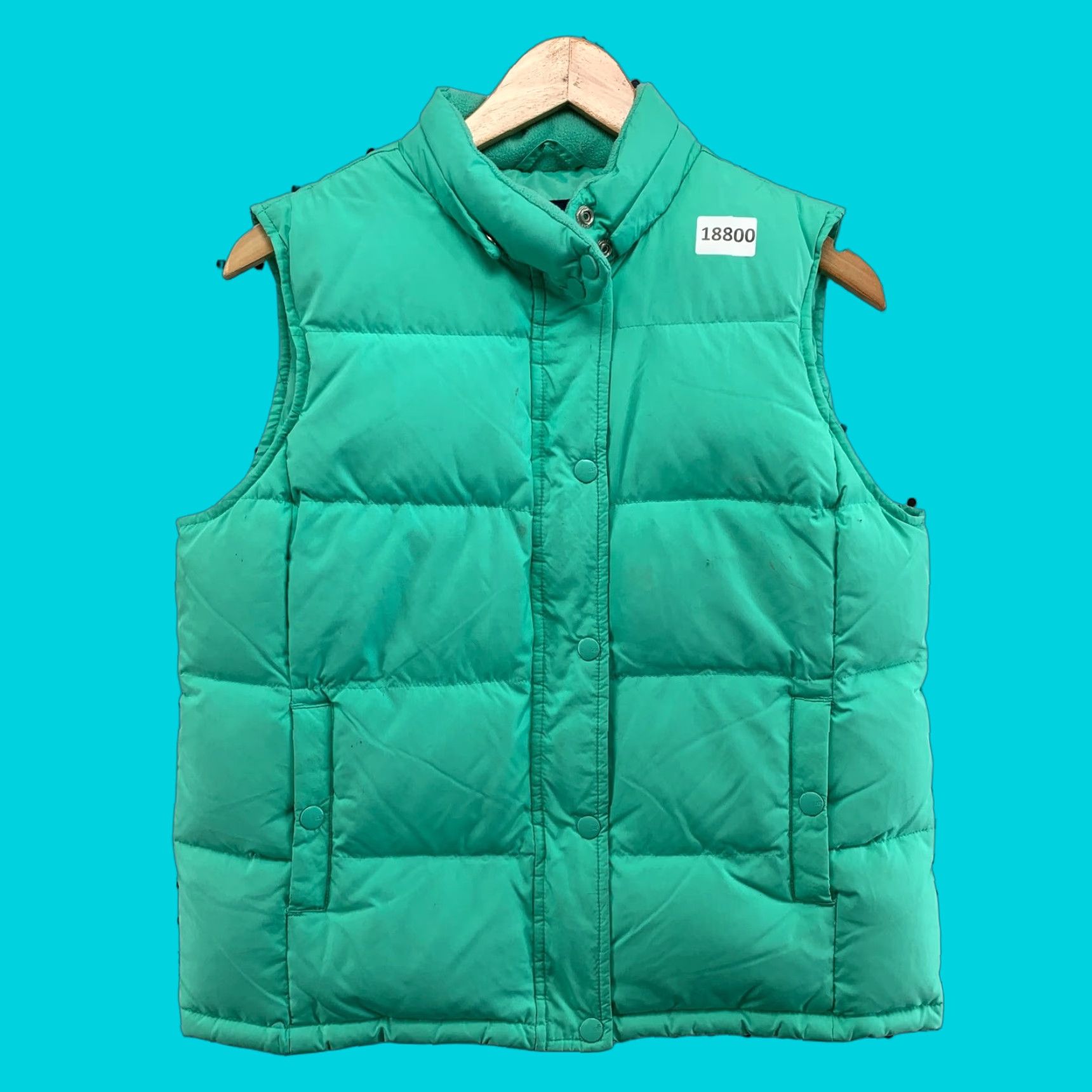 Gap VINTAGE Gap Puffer DOWN Vest Sleeveless Teal Green Womens Medium Full Zip 20X24 Size M / US 6-8 / IT 42-44 - 1 Thumbnail