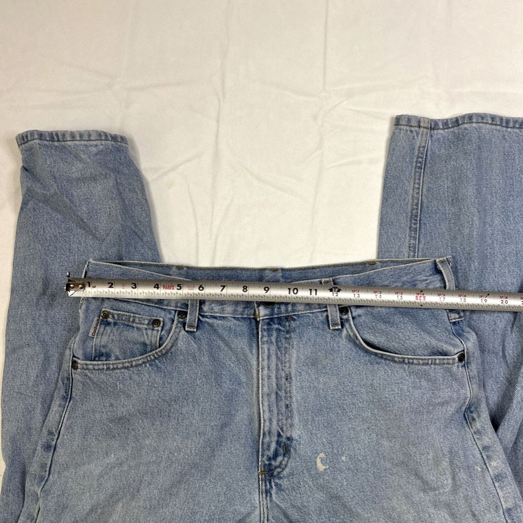 Carhartt VINTAGE Carhartt Jeans Men’s 36x32 Light Blue Distressed Straight Leg Men 36 Blue Distressed Straight Jeans Size US 36 / EU 52 - 3 Thumbnail