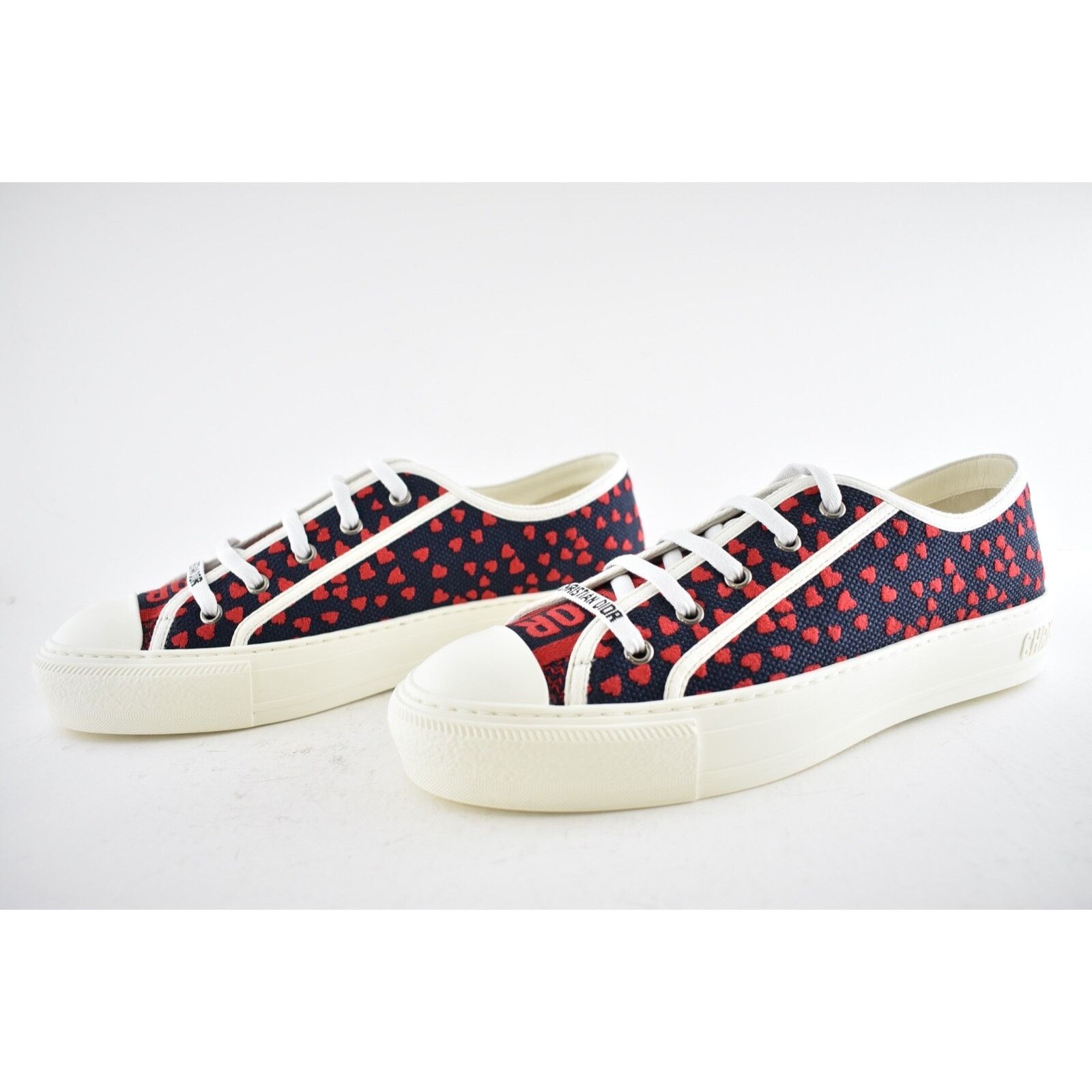 Dior Walk'N'Dior Hearts Lace Up Flat Low Top Trainer Sneaker 40 Size US 10 / IT 40 - 10 Thumbnail