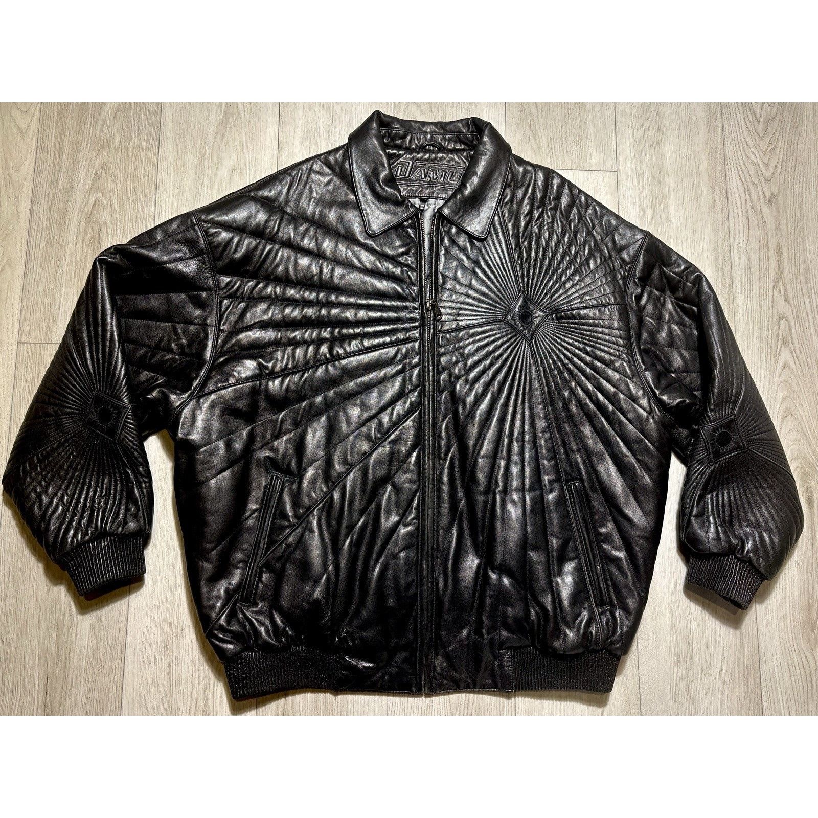 Knoles & Carter Knoles & Carter DAMU Quilted Sunburst Leather Jacket 3XL Size US XXL / EU 58 / 5 - 1 Thumbnail