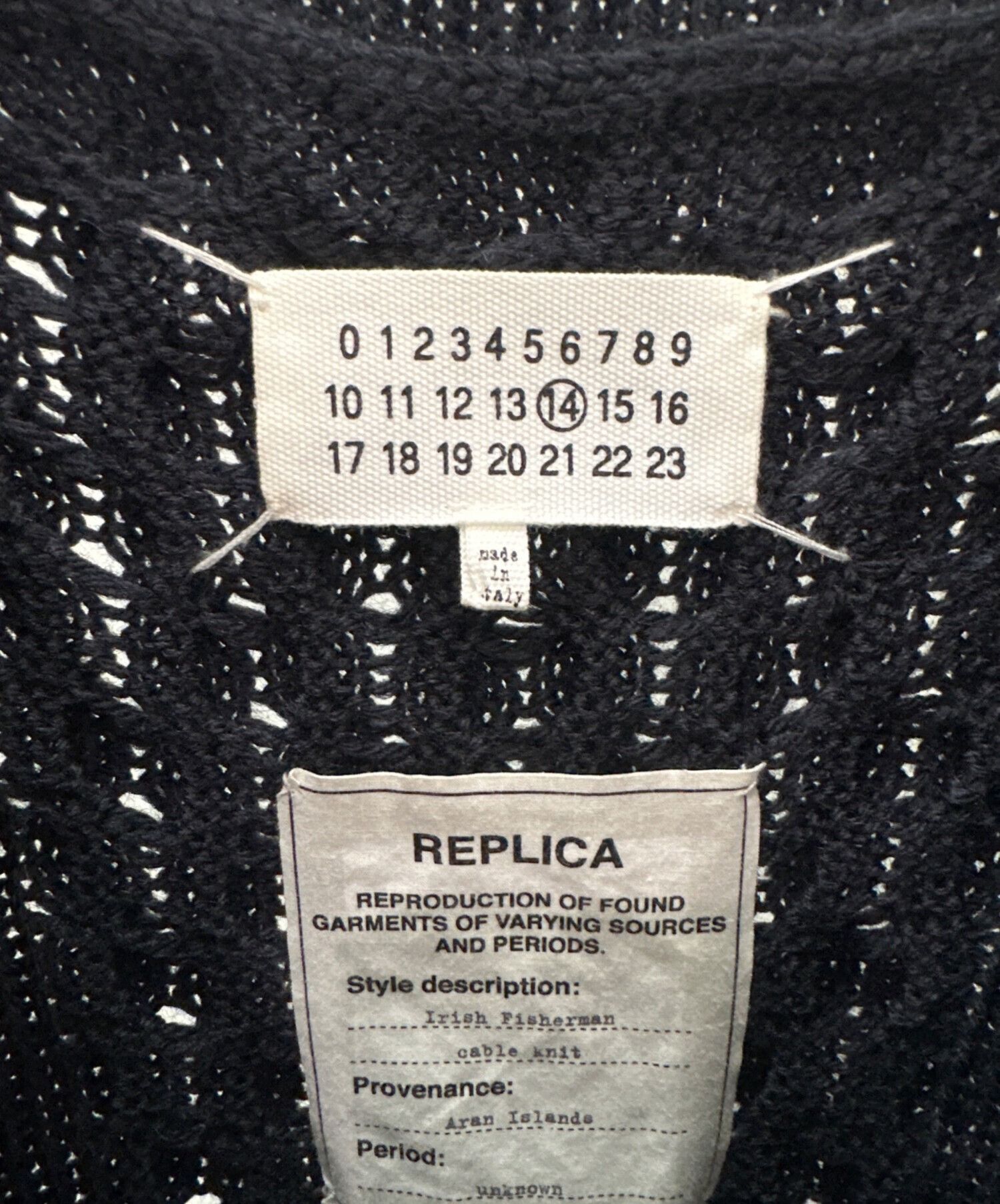 Maison Margiela Maison Margiela Irish Fisherman Low Gauge Cable Knit Navy M Size US M / EU 48-50 / 2 - 5 Thumbnail