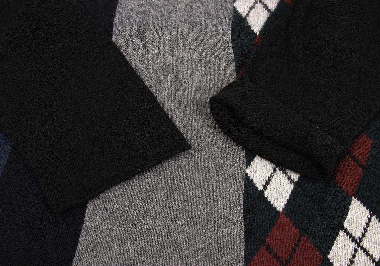 Comme des Garcons Homme Plus Argyle Knit Sweater in Black and Dark Green, Size M Size US M / EU 48-50 / 2 - 5 Thumbnail