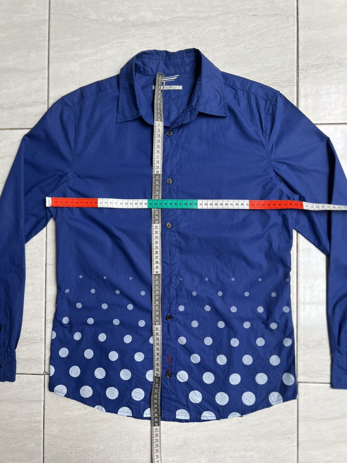 Tornado Mart BLUE TORNADO Polka Dot Motive Shirt Size US S / EU 44-46 / 1 - 2 Thumbnail