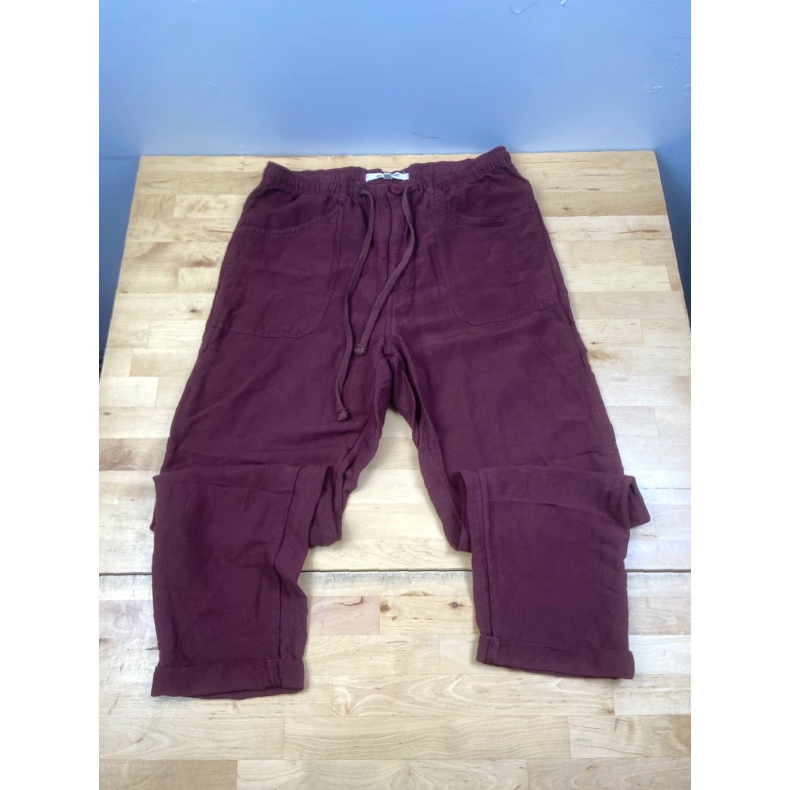 Rip Curl Rip Curl Linen Blend Pants Womens M Red Ankle 24" Inseam Tapered Pants Womens M Red Linen Blend Beach 24" Inseam Rip Curl Size 32" / US 10 / IT 46 - 2 Thumbnail