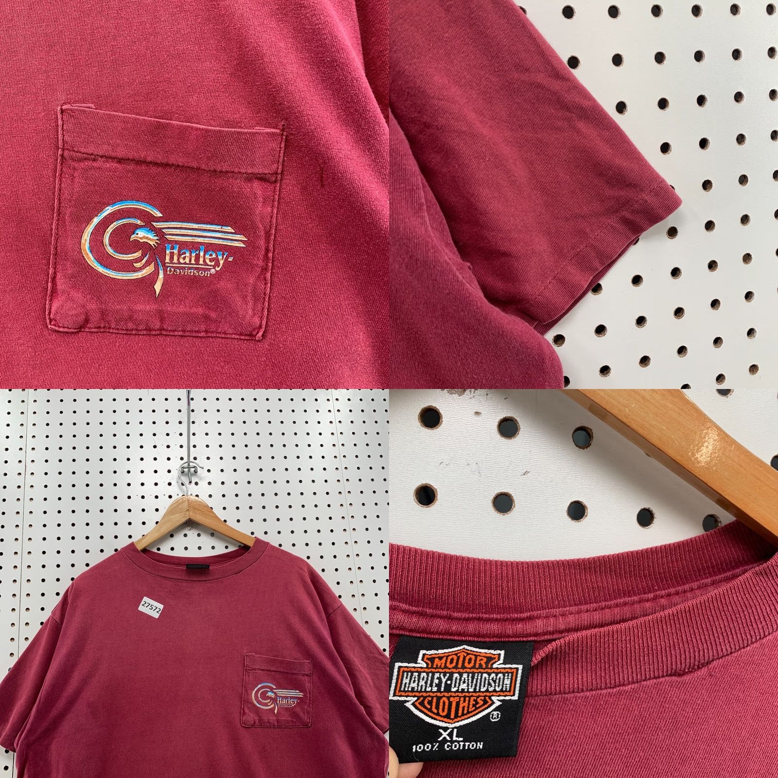 Harley Davidson Vintage Harley Davidson Shirt XL Red Pocket Single Stitch Motorcyle 90s 25x28.5 Size US XL / EU 56 / 4 - 8 Thumbnail