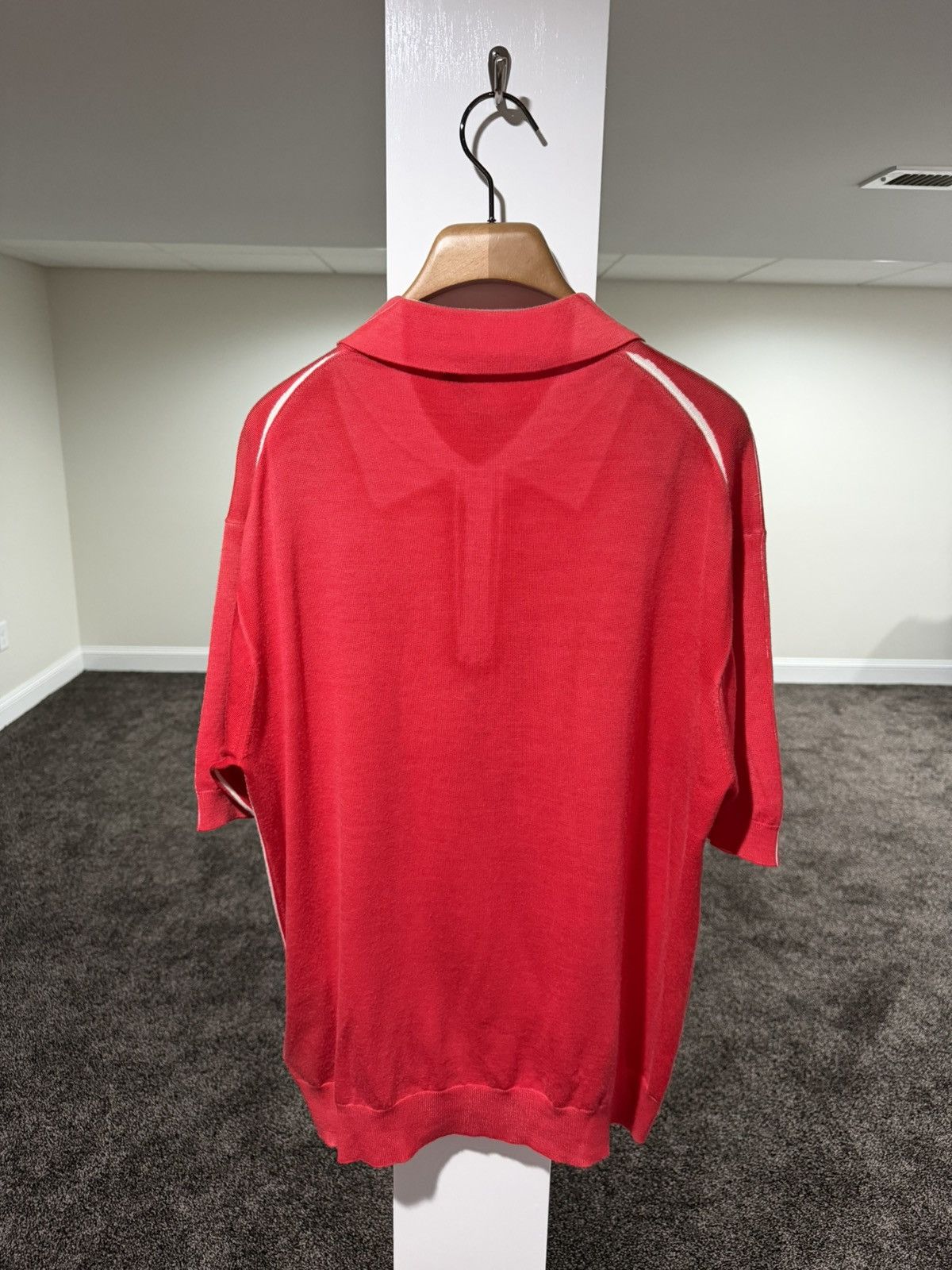 Prada Prada Optical 21 Years Cashmere Wool Red Sweater Polo Shirt Size US XL / EU 56 / 4 - 2 Thumbnail