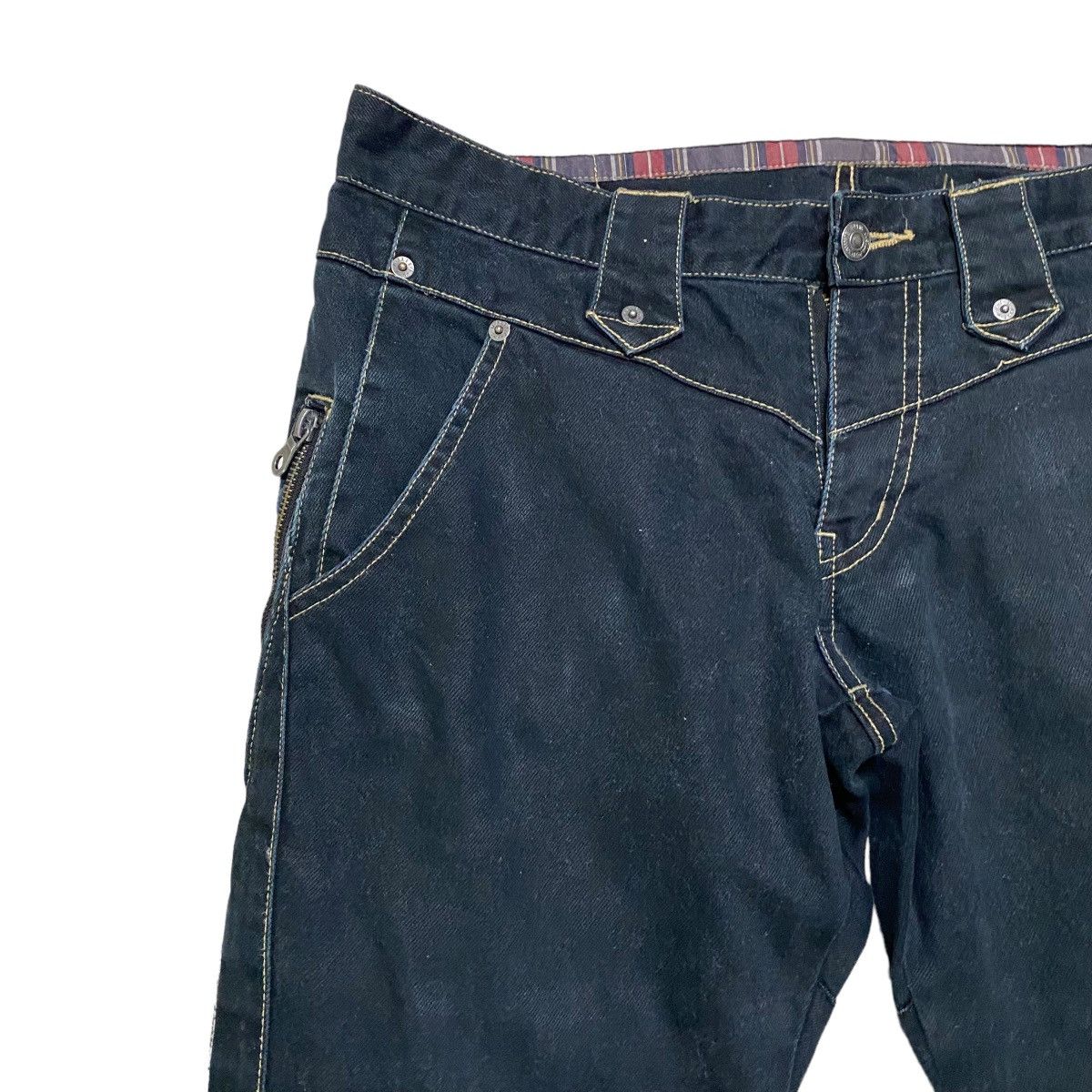PPFM PPFM Checkered Denim Jeans Cropped Size US 31 - 5 Thumbnail