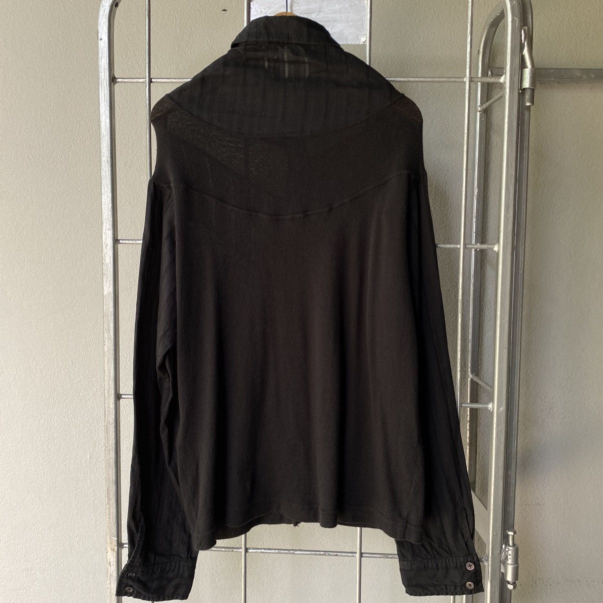 Japanese Brand A/T Black Contrast-Stitch Button-Up Shirt Size S / US 4 / IT 40 - 3 Thumbnail