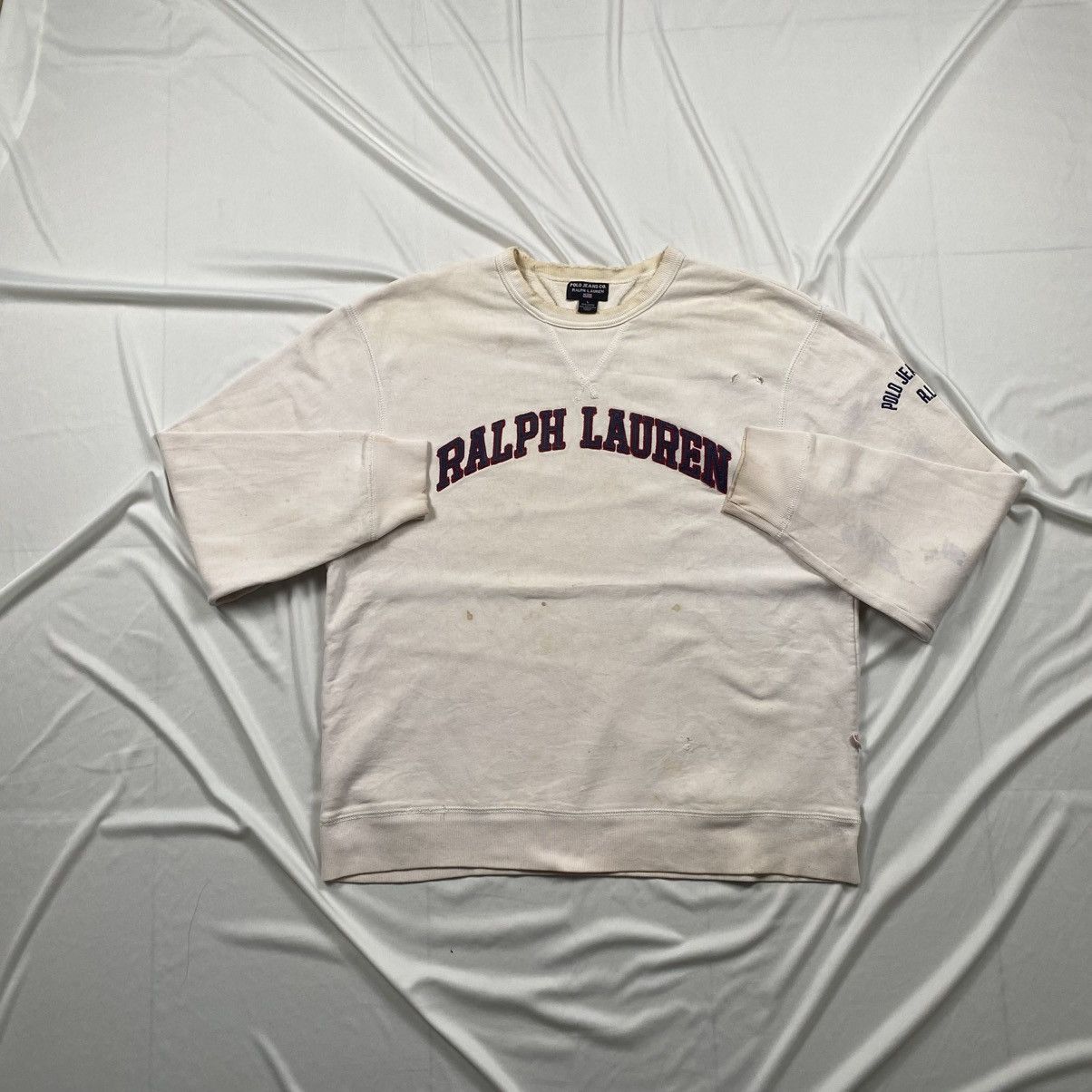 Polo Ralph Lauren Vintage y2k Polo Jeans Co Distressed Crewneck Size US L / EU 52-54 / 3 - 2 Thumbnail