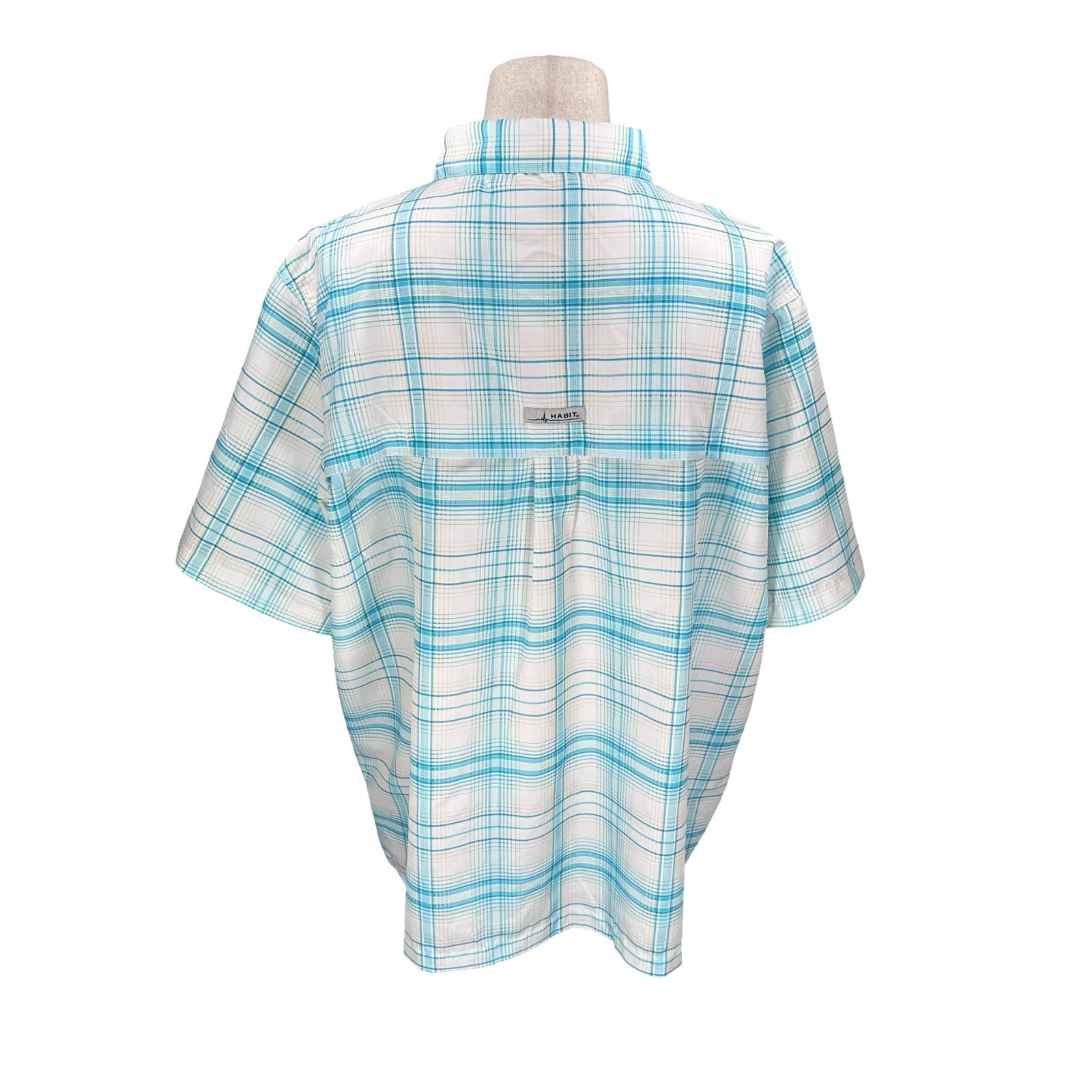 Other Habit Fishing Shirt Men 2XL XXL Blue Curacao Upstream Plaid Size US XXL / EU 58 / 5 - 5 Thumbnail