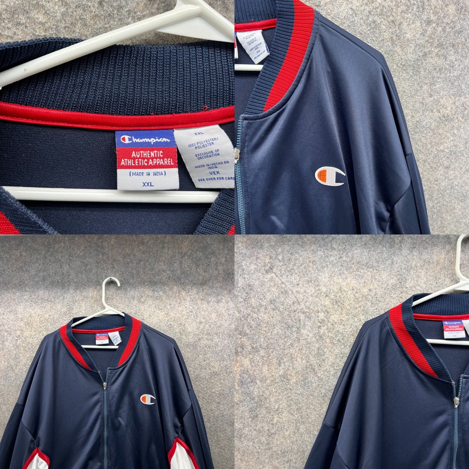 Champion VINTAGE Champion Bomber Jacket Men 2XL Blue Full Zip Polyester Jacket Man 2XL Blue Bomber Size US XXL / EU 58 / 5 - 8 Thumbnail