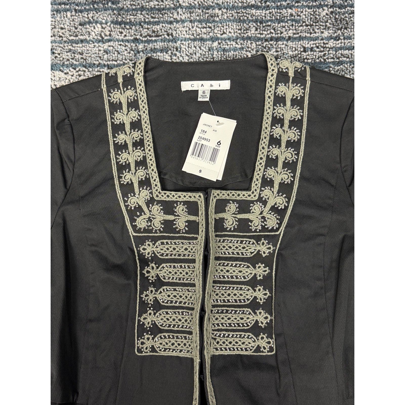 & Other Stories Cabi Jacket Womens Size 6 Black Square Neck Coat Beaded Size M / US 6-8 / IT 42-44 - 5 Thumbnail
