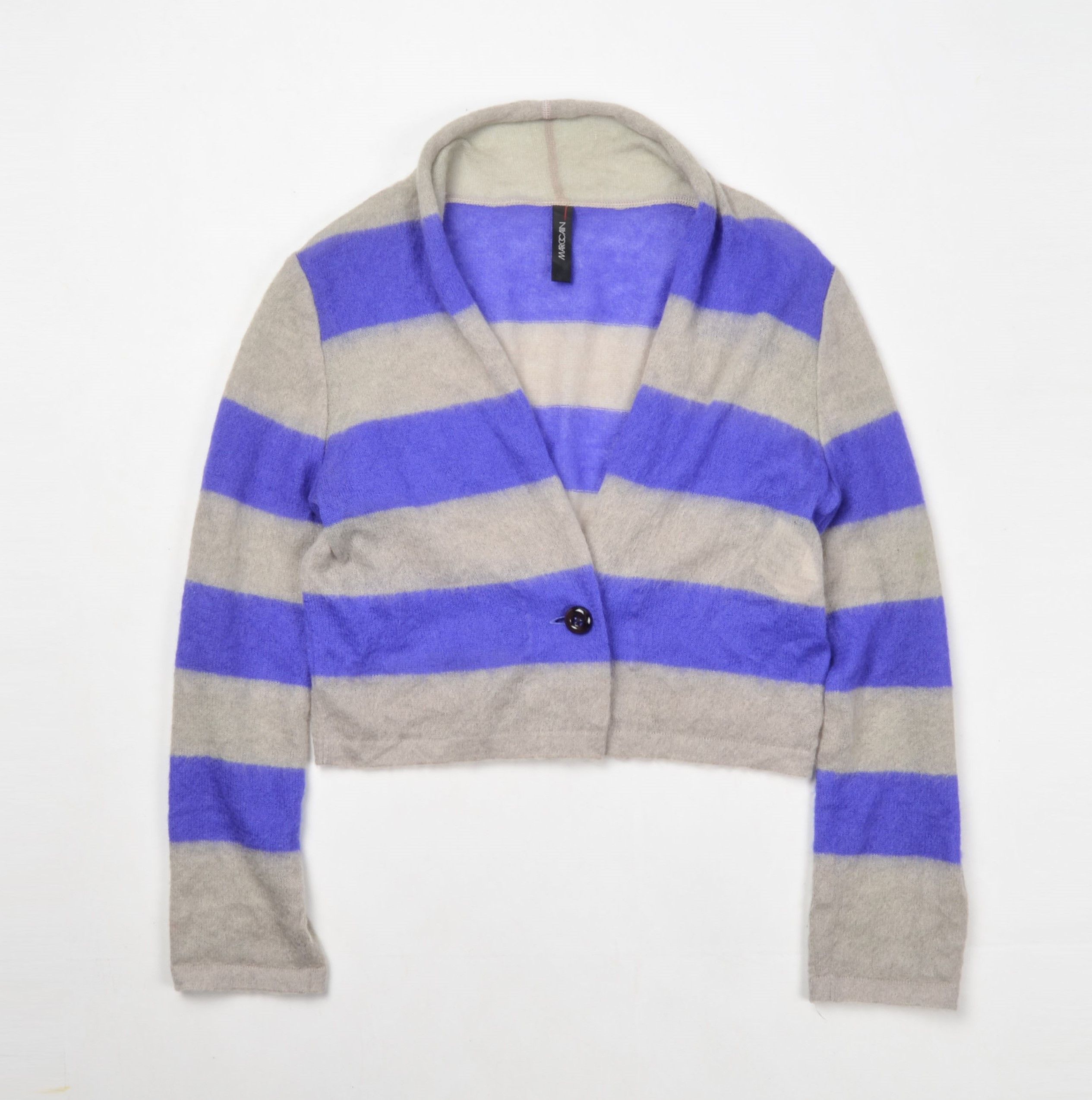 Other Marc Cain Striped Lightweight Mohair Blend Coquette Cardigan Size M / US 6-8 / IT 42-44 - 4 Thumbnail