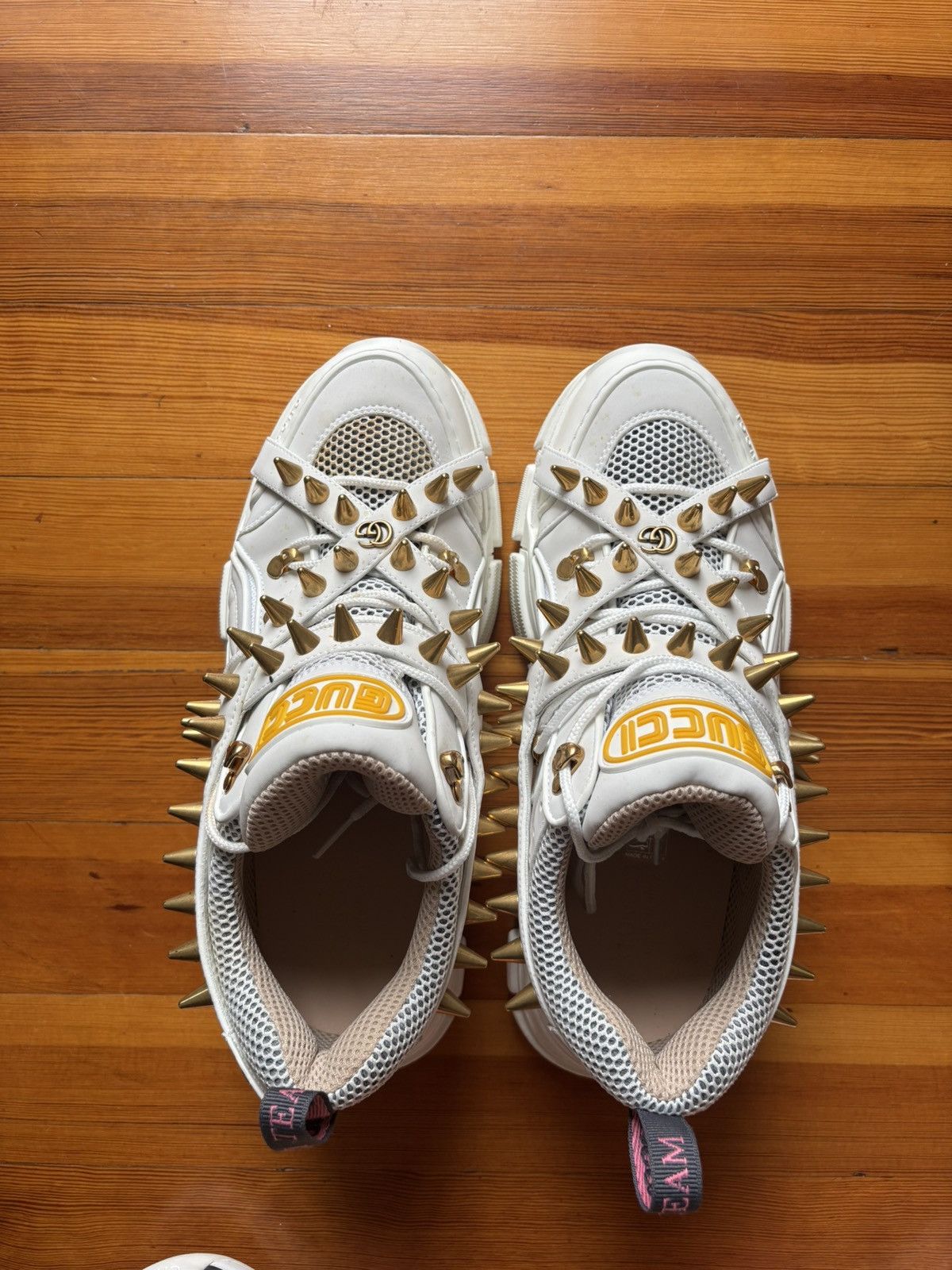Gucci $2K White Spike Flashtrek Sneakers Size US 10.5 / EU 43-44 - 4 Thumbnail
