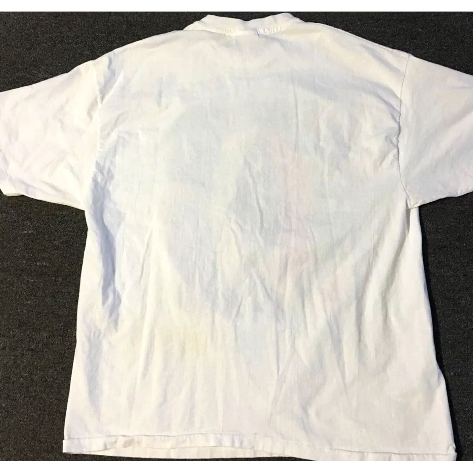 Hanes VINTAGE 90s Halloween Shirt Hanes White 2XL Graphic Tee Ghost Pumpkin Candy Corn Bats Single Stitch Mens Size US XXL / EU 58 / 5 - 7 Thumbnail
