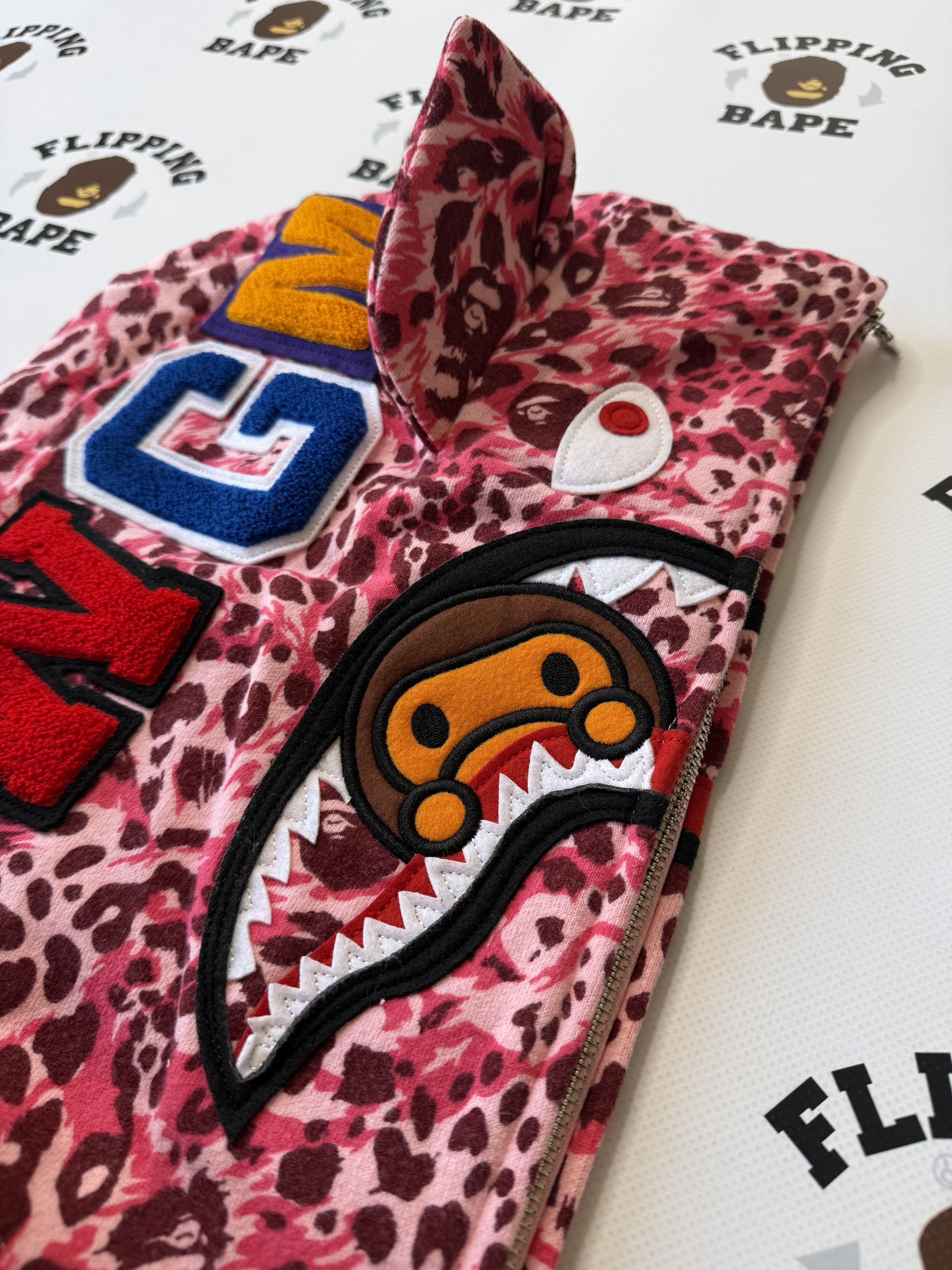 Bape BAPE WILD LEOPARD PATTERN MILO SHARK FULL ZIP HOODIE Size M / US 6-8 / IT 42-44 - 5 Thumbnail