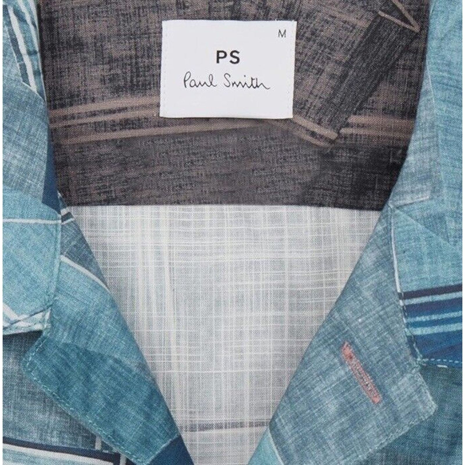 Paul Smith NWT $175 PAUL SMITH Mens Shirt Blue Button Up Short Sleeve Size US M / EU 48-50 / 2 - 3 Thumbnail