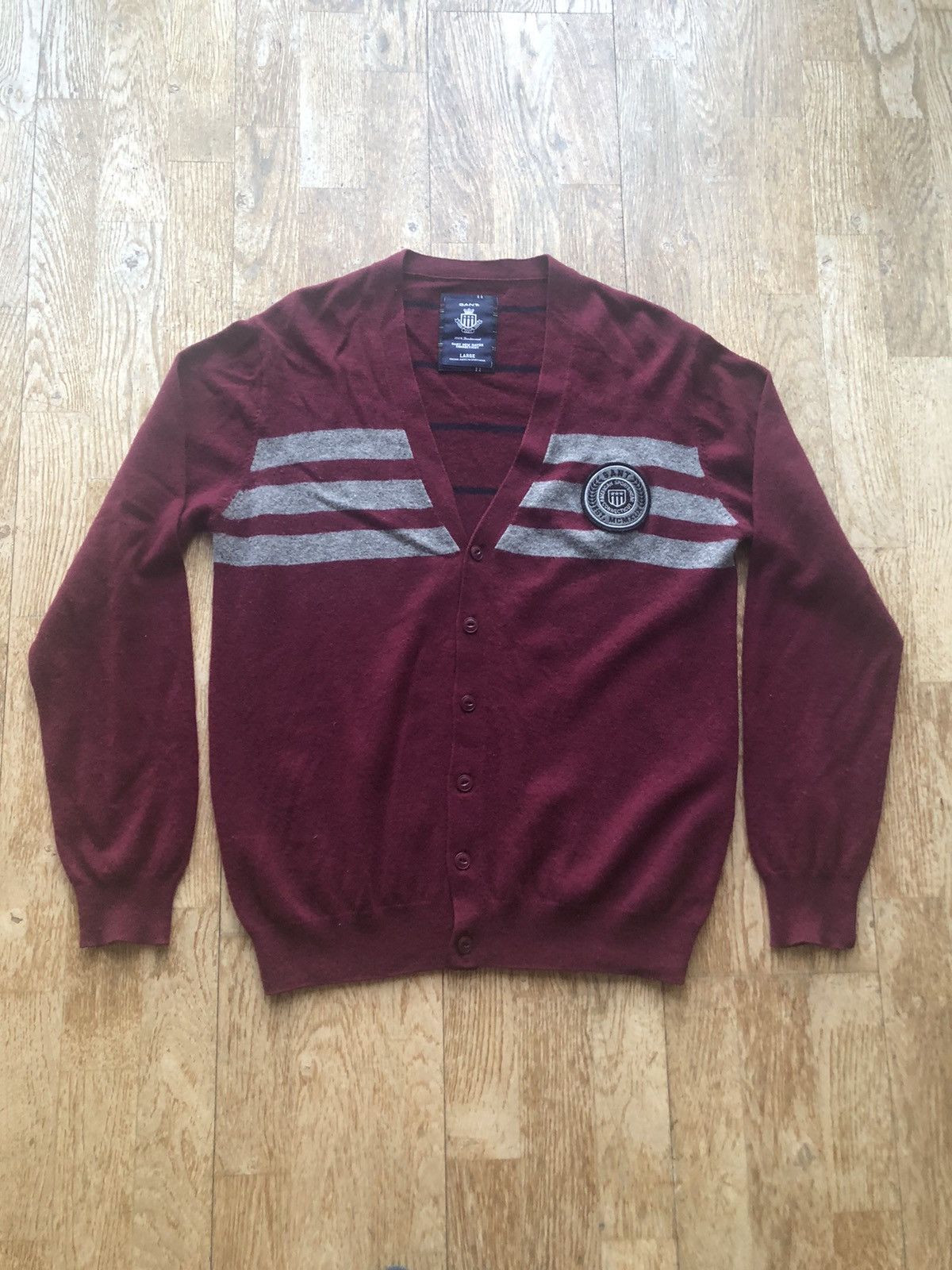 Gant × Vintage RARE GANT USA VINTAGE LAMBS WOOL CARDIGAN SWEATER Size US S / EU 44-46 / 1 - 1 Thumbnail