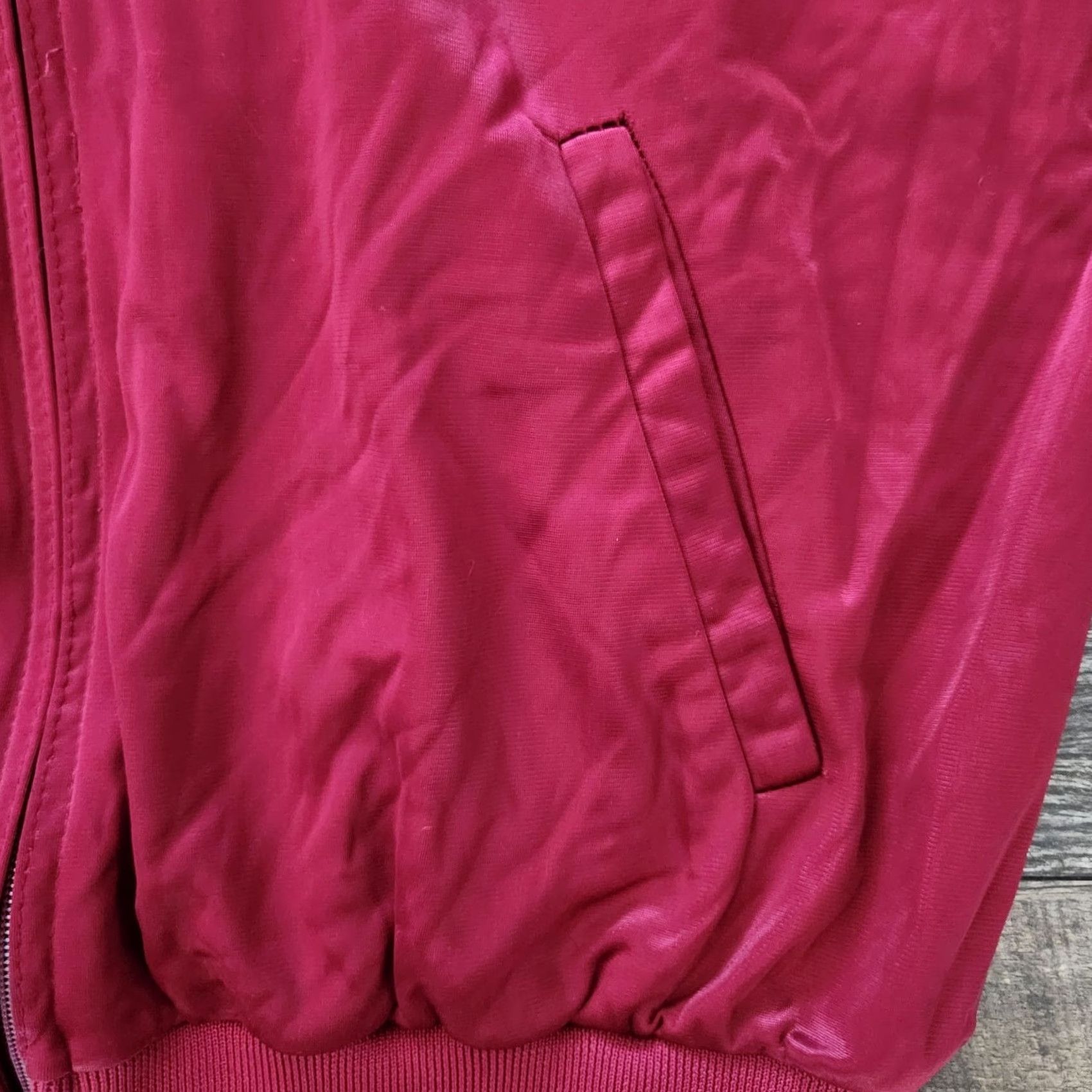 Pierre Cardin VINTAGE Pierre Cardin Track Jacket Mens L 80s Burgundy Red Striped Full Zip Short Sleeve Knit Polyester Size US L / EU 52-54 / 3 - 6 Thumbnail