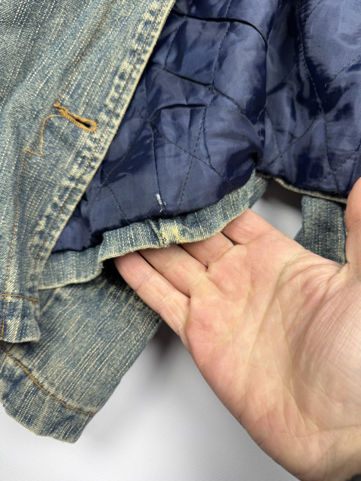 If Six Was Nine Vintage If Six Was Nine Disressed Washed Denim Jacket Size L / US 10 / IT 46 - 11 Thumbnail