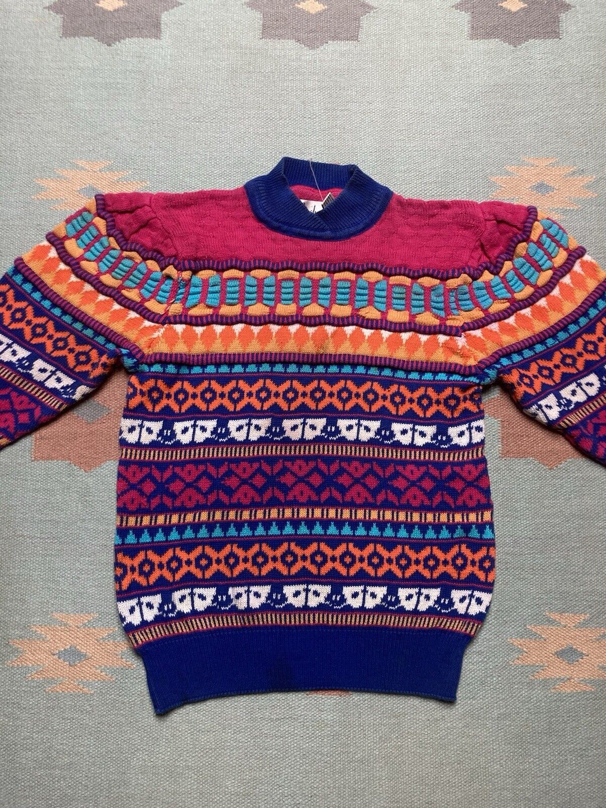 Vintage carducci 3D deep knit sweater coogi cotton pullover womens S Size S / US 4 / IT 40 - 2 Thumbnail