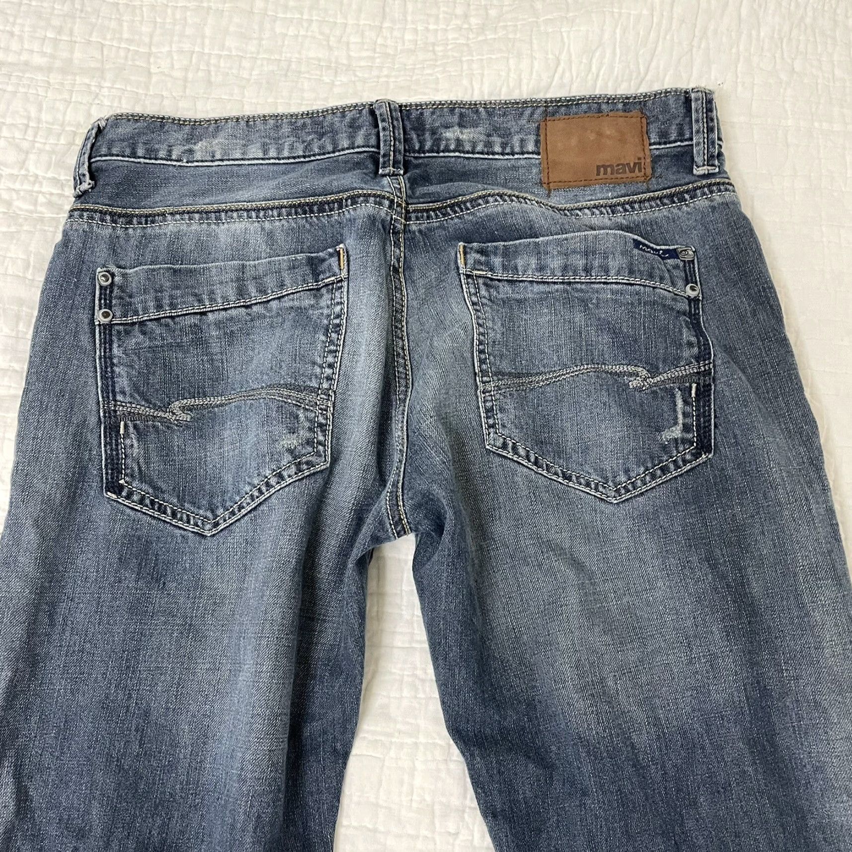 Vintage Mavi Jeans Mitch Jeans Men 36x34 Blue Boot Cut Zip Fly Made in Egypt Denim Distressed Regular 5-Pocket Mens Jeans Blue Cowboy Classic Vintage No Size US 36 / EU 52 - 5 Thumbnail