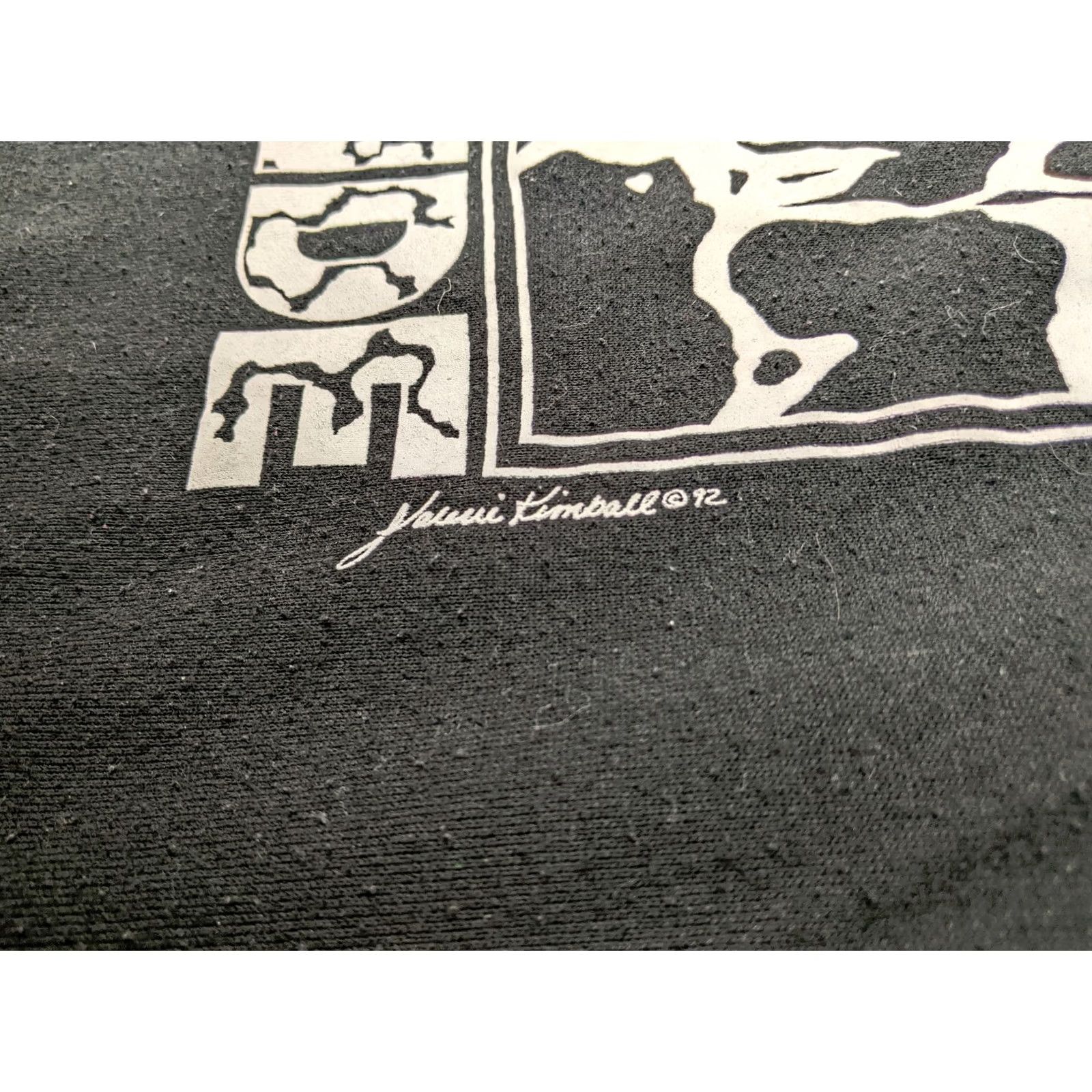 Jerzees VINTAGE Jerzees USA Made Mens L Black San Antonio Cow Hide Sweater Pullover Crew 90s Shirt Size L / US 10 / IT 46 - 3 Thumbnail
