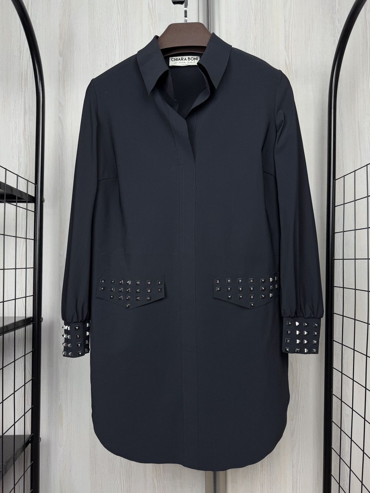 Chiara Boni Chiara Boni La Petite Robe Black LongSleeve Above Knee Dress Size M / US 6-8 / IT 42-44 - 2 Thumbnail