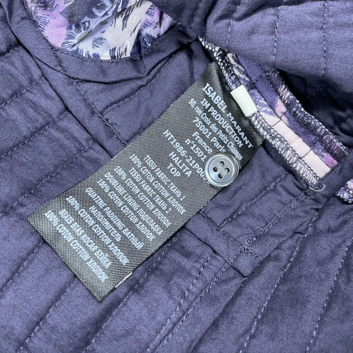 Isabel Marant Etoile ISABEL ÉTOILE MARANT PURPLE HALITA FLORAL CROPPED BLOUSE Size XS / US 0-2 / IT 36-38 - 9 Thumbnail