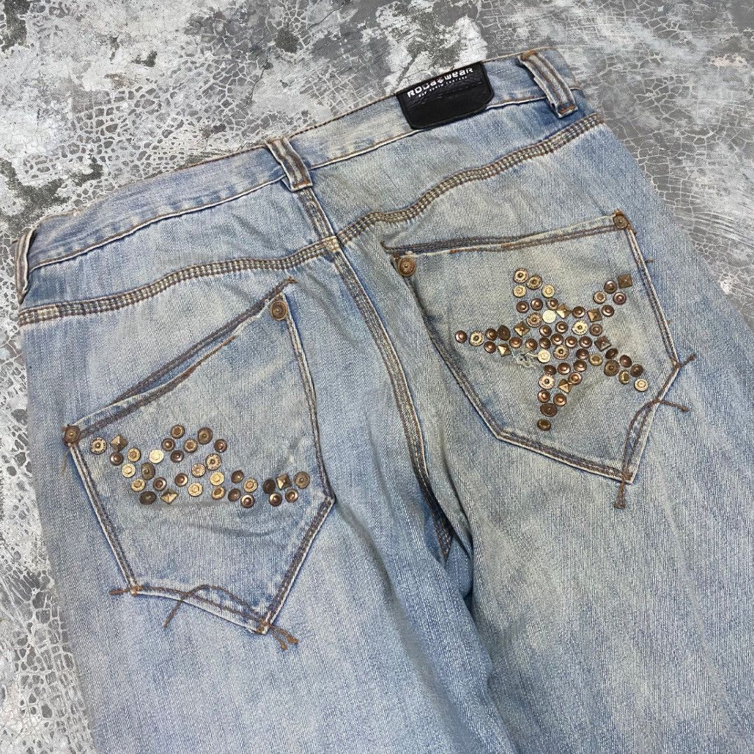 JNCO 2000s Studded Rocawear JNCO Jeans Styled y2k Baggy Jeans Size US 36 / EU 52 - 2 Thumbnail