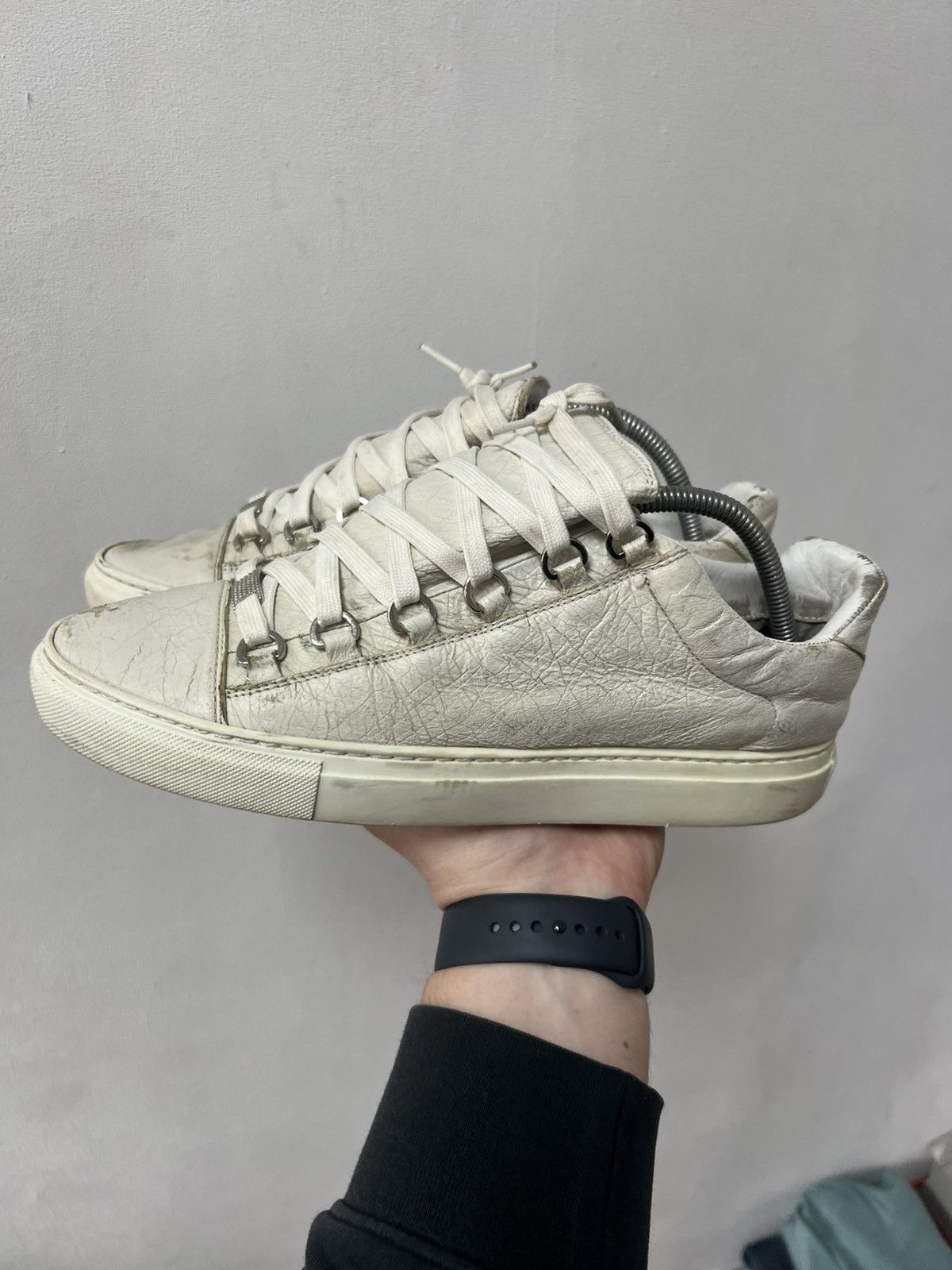 Balenciaga Balenciaga Arena Leather Low Sneaker White Size 7 Size US 7 / EU 40 - 6 Thumbnail