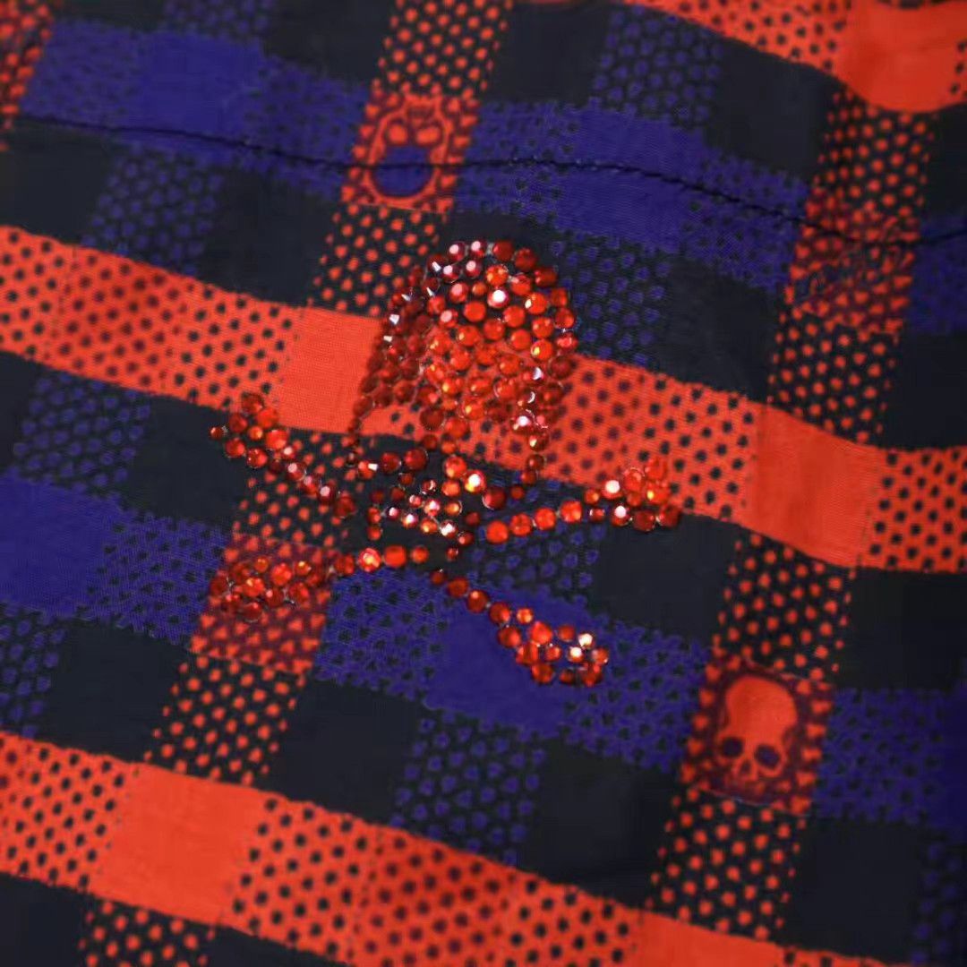 Roen roen Red Crystal Skull Short Sleeve Shirt K11 Size US M / EU 48-50 / 2 - 4 Thumbnail
