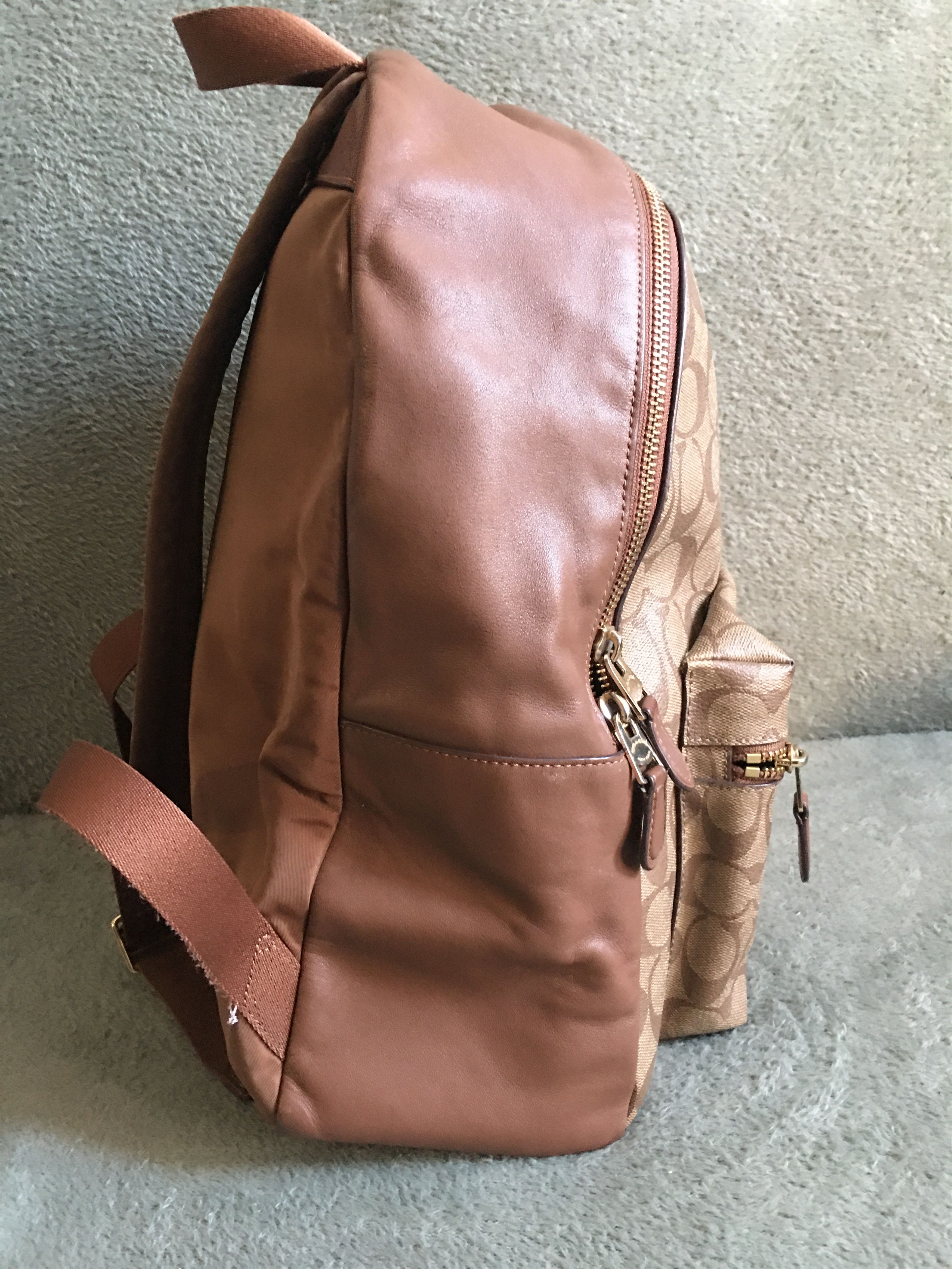 Coach Coach Charlie Signature Monogram Backpack Medium Size ONE SIZE - 4 Thumbnail