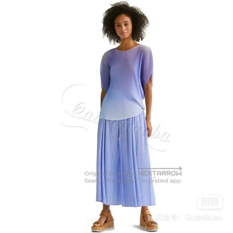 Issey Miyake Issey Miyake Gradient Purple Short Sleeve Size L / US 10 / IT 46 - 6 Thumbnail