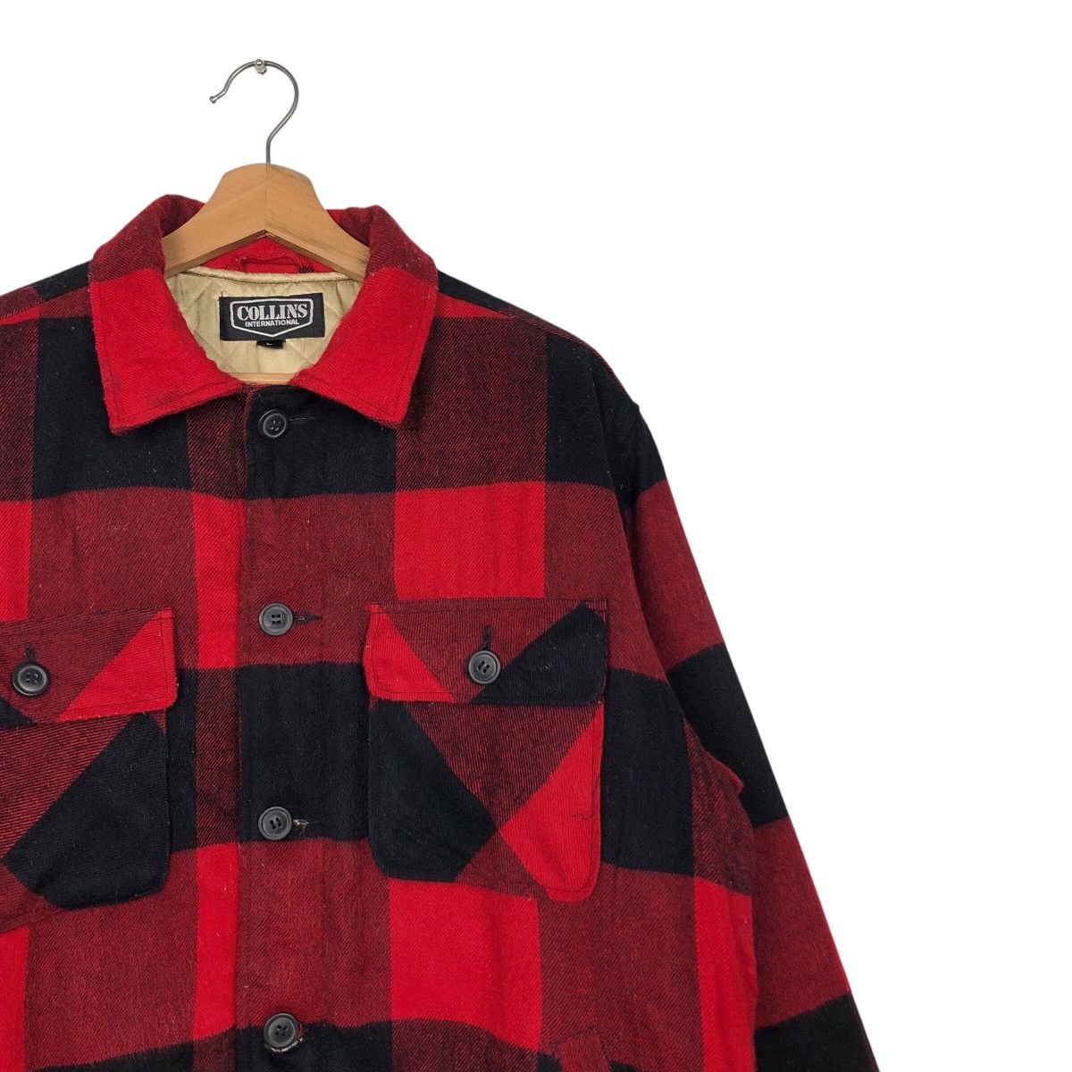 Japanese Brand 📌Vintage Wool Flannel Jacket Tartan Design Collins Size US L / EU 52-54 / 3 - 7 Thumbnail
