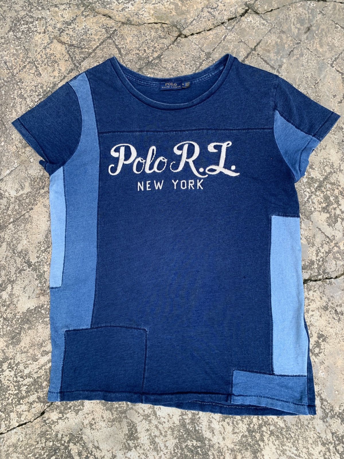 Polo Ralph Lauren Polo Ralph Lauren Sashiko Cut n Sew Jeans Tee Size US M / EU 48-50 / 2 - 1 Thumbnail