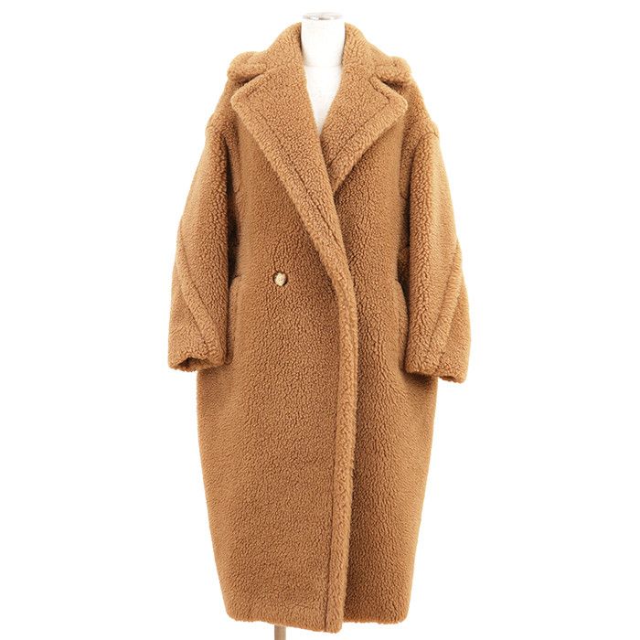 Max Mara Max Mara MaxMara Teddy Bear Icon Camel Silk Coat Textile Outerwear 101606296 DUTY FREE for USA Size ONE SIZE - 1 Thumbnail