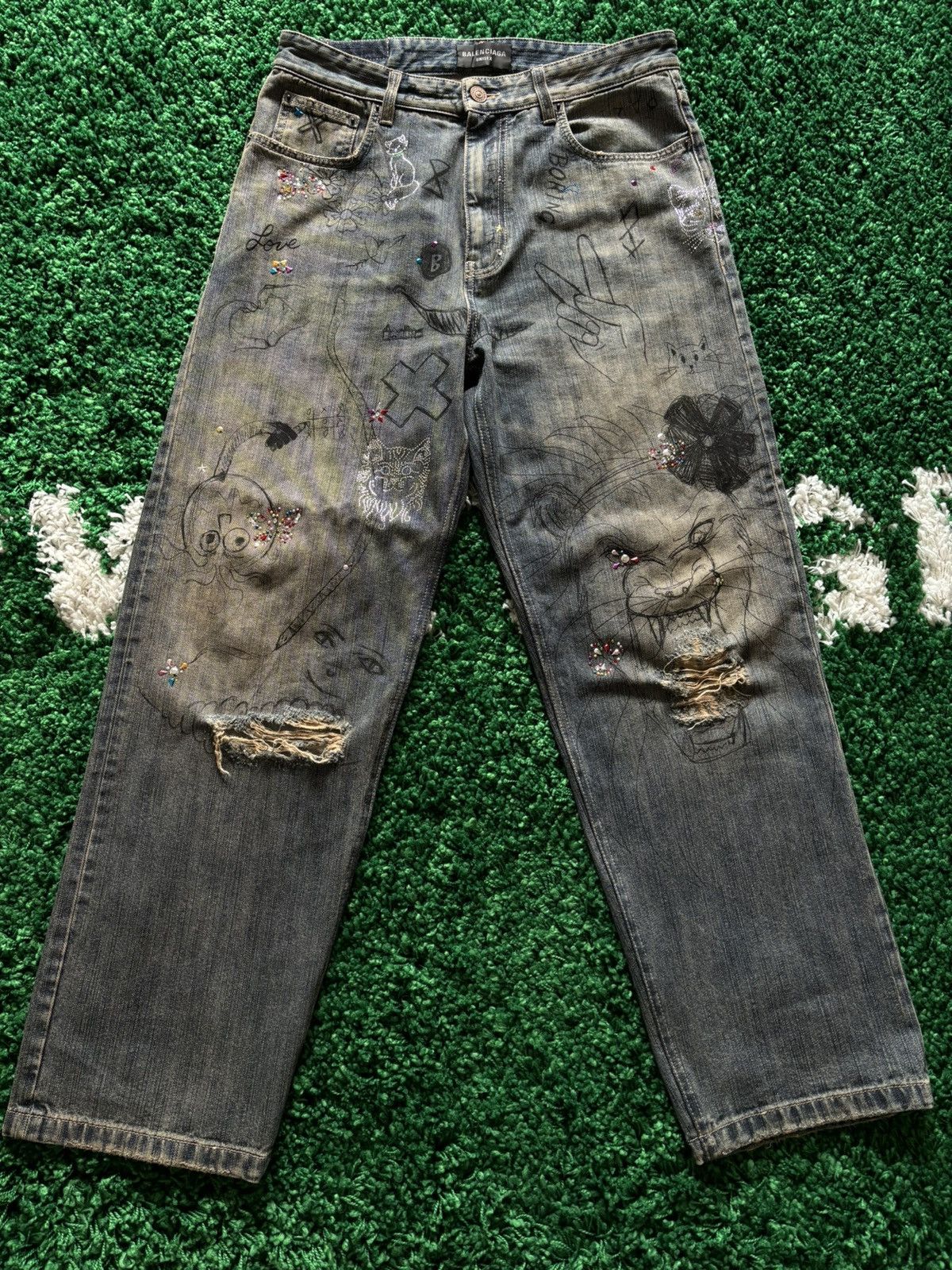 Balenciaga balenciaga crystal denim Size US 31 - 3 Thumbnail