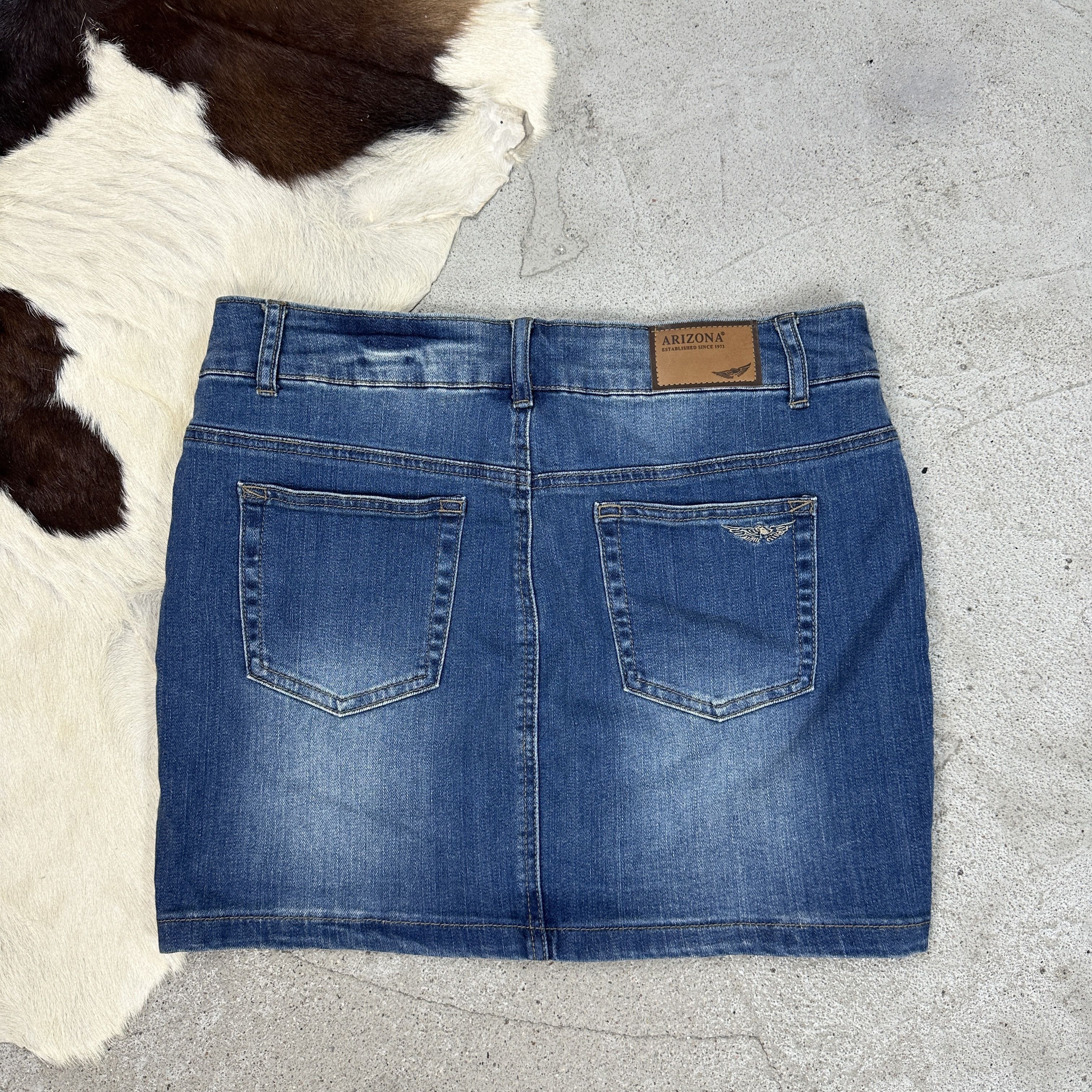 Vintage Vintage Avant Garde Preppy Old money Mini Denim Skirt 00s Size 27" / US 4 / IT 40 - 4 Thumbnail