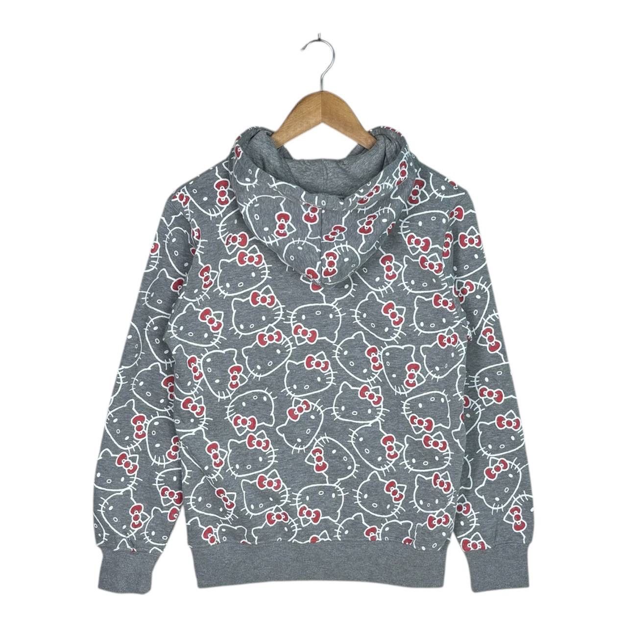 Anime VINTAGE HELLO KITTY OVERPRINT HOODIE FULL ZIPPER GREY L Size US L / EU 52-54 / 3 - 2 Thumbnail