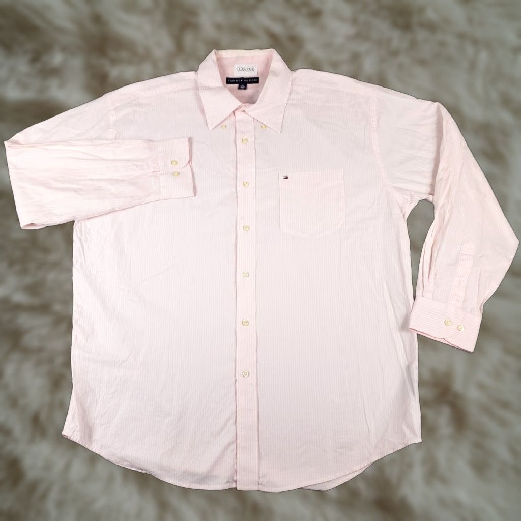 Tommy Hilfiger Tommy Hilfiger Shirt Mens XL Pink Striped Long Sleeve Button-Up Casual Size US XL / EU 56 / 4 - 1 Thumbnail