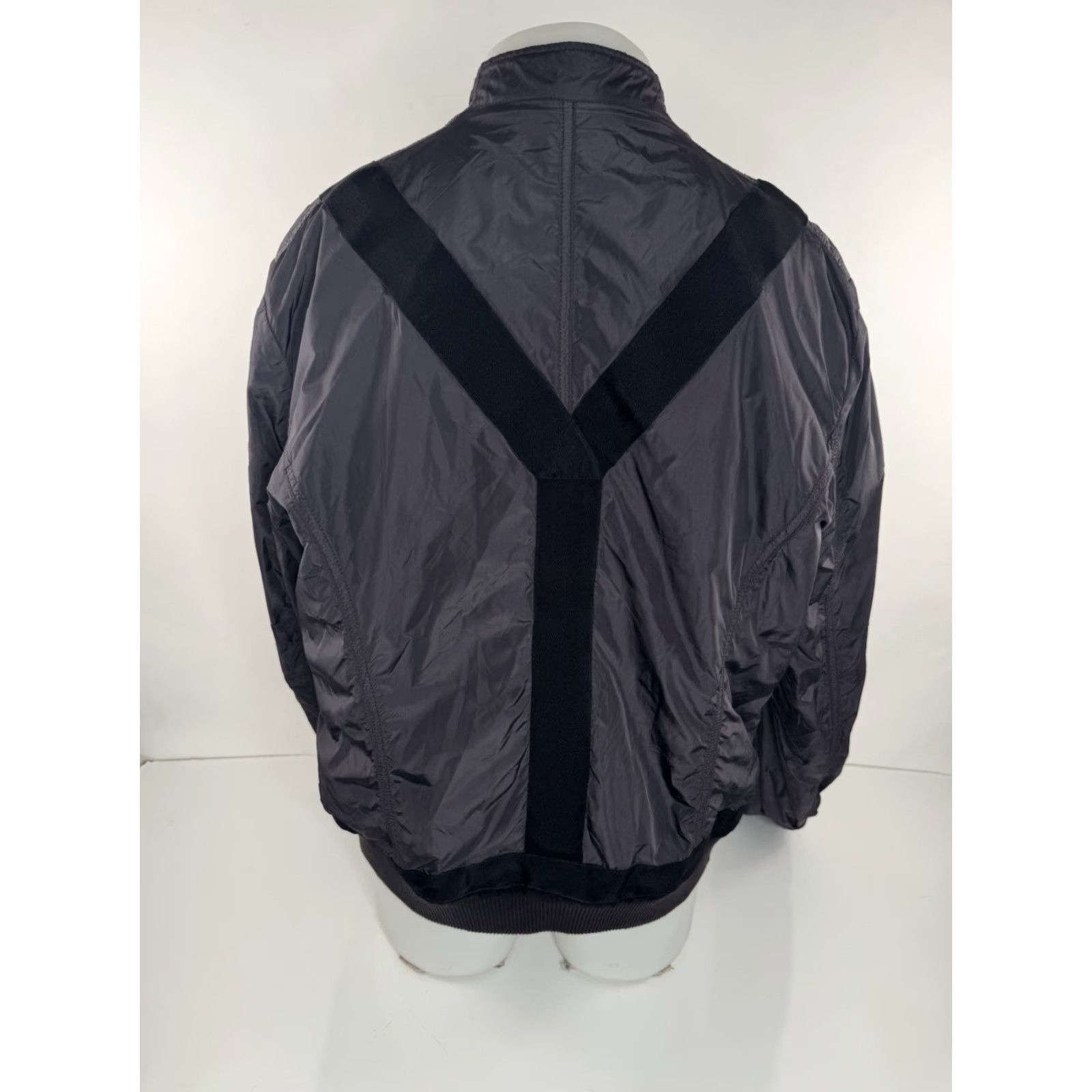 Diesel DIESEL Jacket Straps Parachute Military Moto Bomber Lightweight Mens 2XL Gray Nylon Strap Size US XXL / EU 58 / 5 - 3 Thumbnail