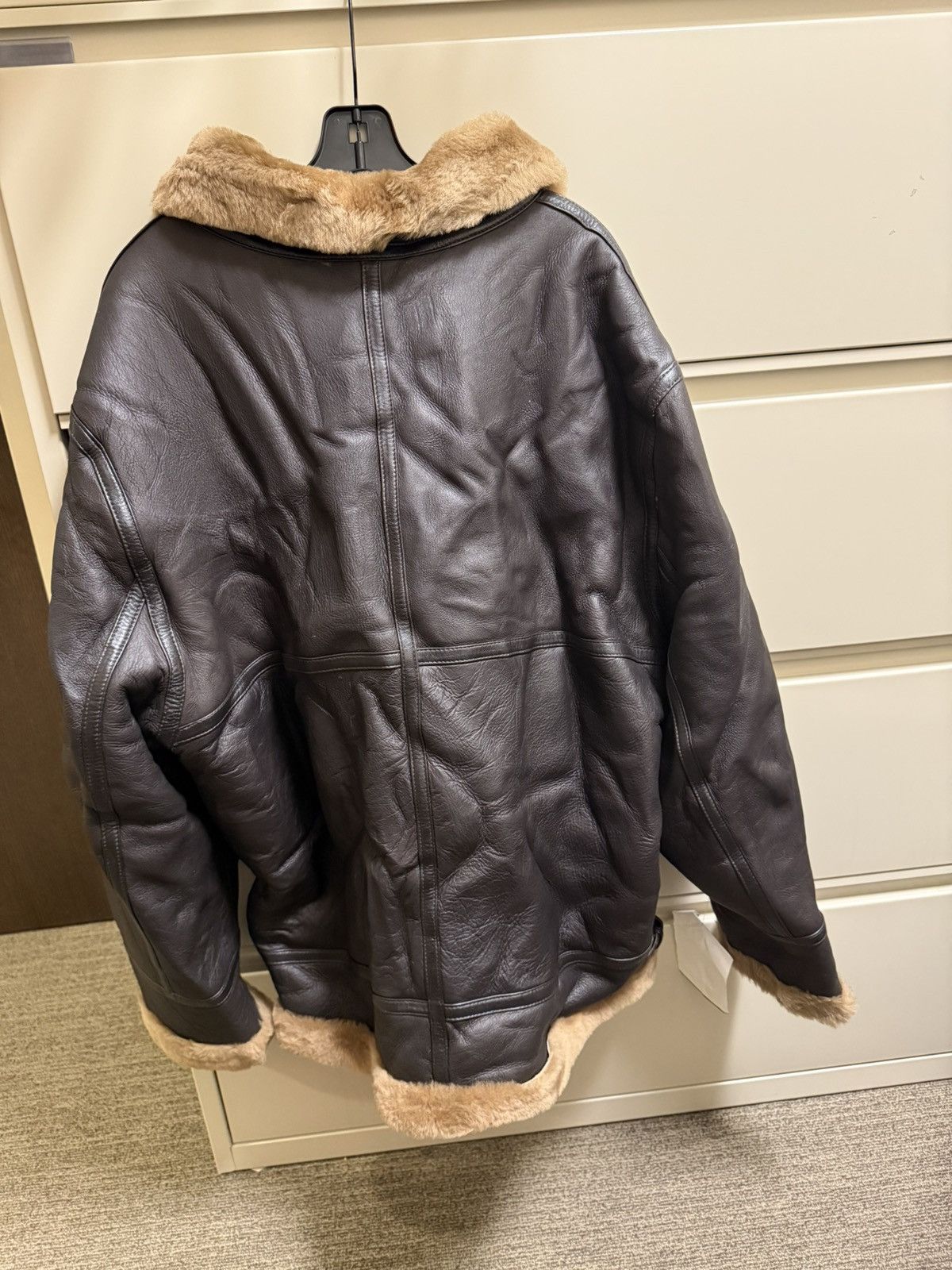 Other Wolfie Shearling Lamb Mens Moto Jacket Size US L / EU 52-54 / 3 - 2 Thumbnail