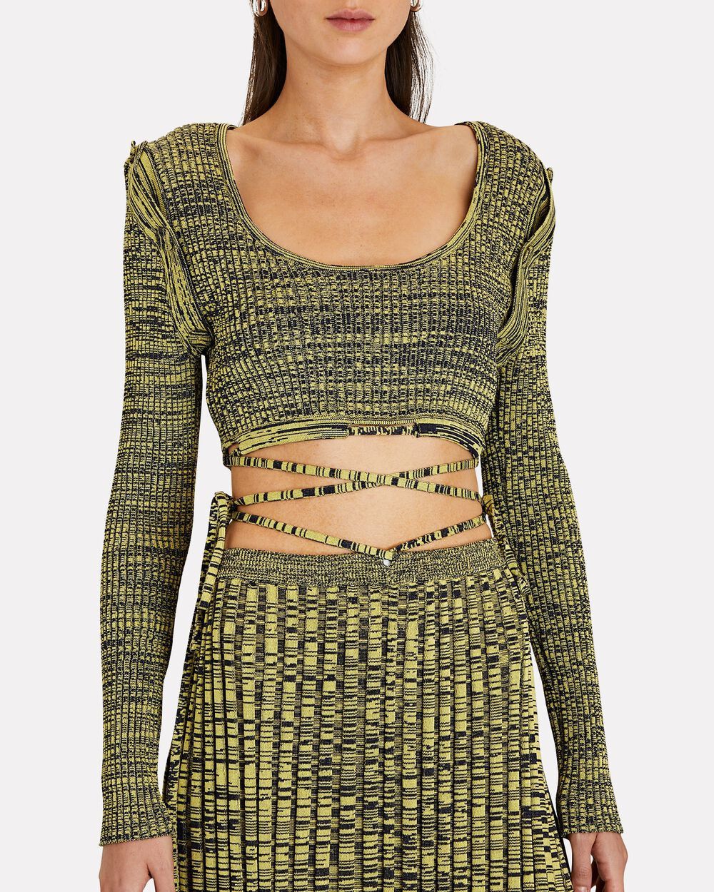 Christopher Esber o1mle1224 Deconstruct Long Sleeve Knit CropTop Miltary Green Size L / US 10 / IT 46 - 3 Thumbnail